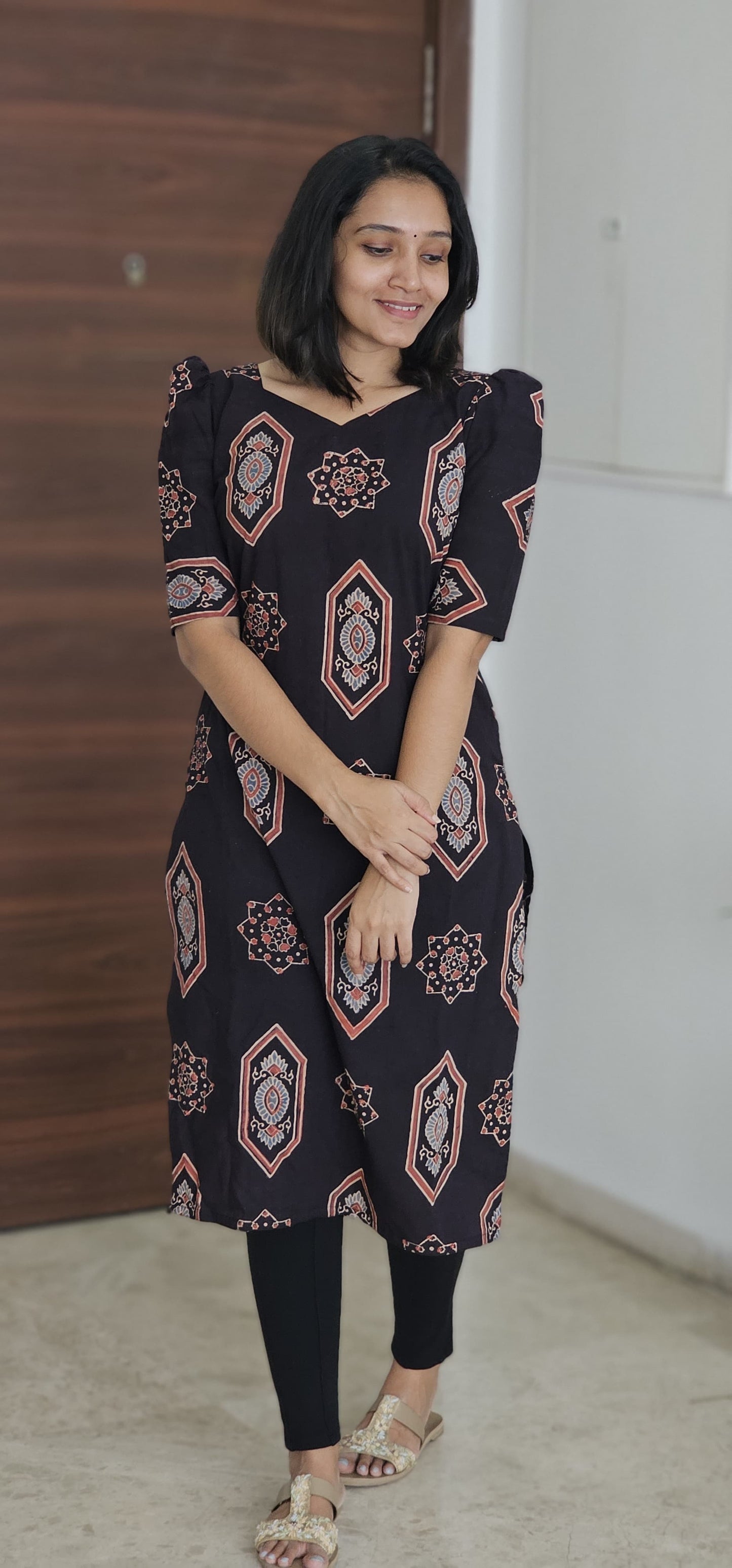 Mandakini - Ajrakh Handblock Printed Kurta