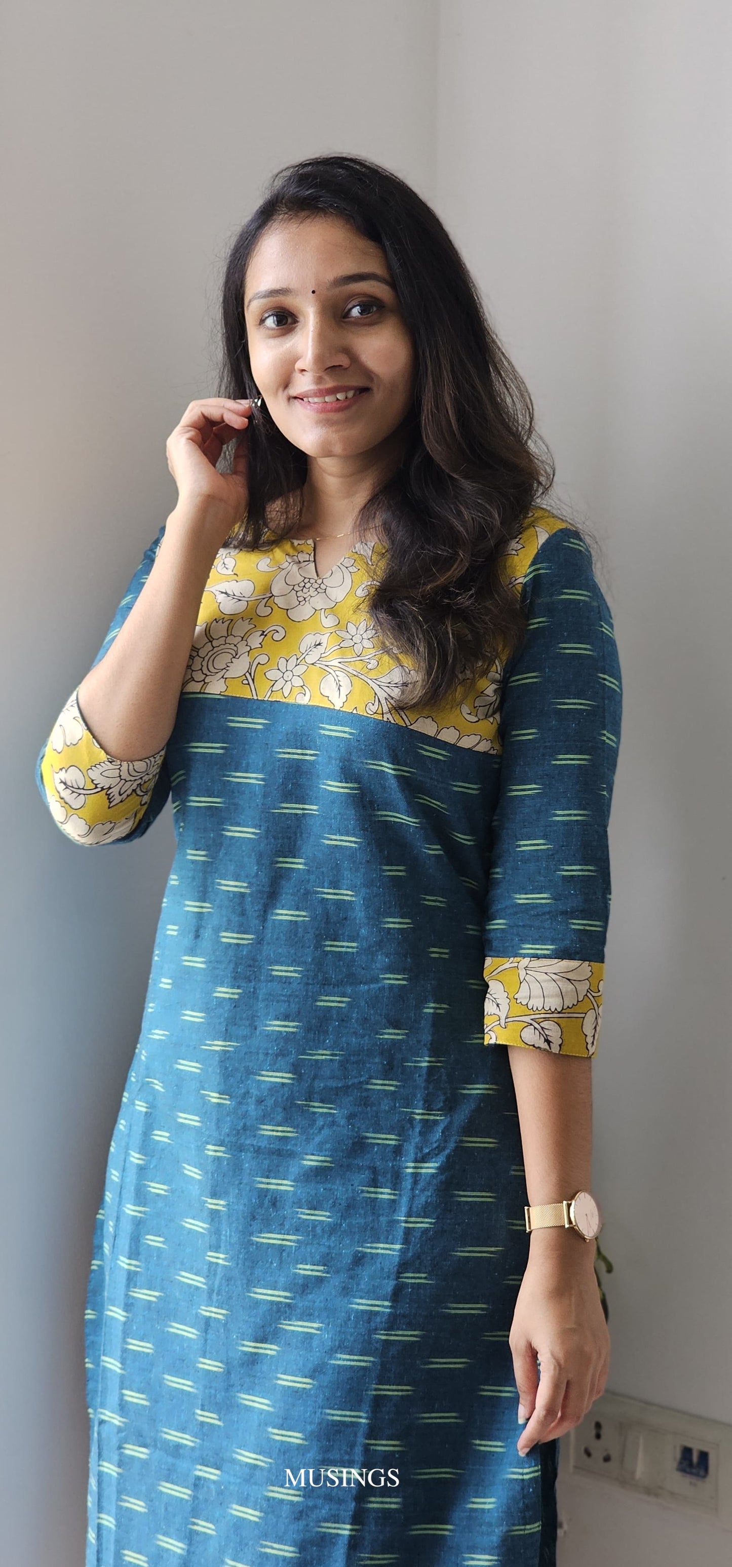 Chandana - Ikkat x Kalamkari Kurta