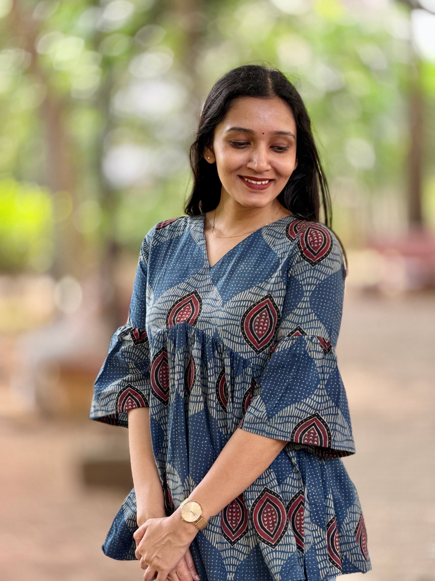 Kaathadi - Ajrakh Natural Dyed Short Kurta