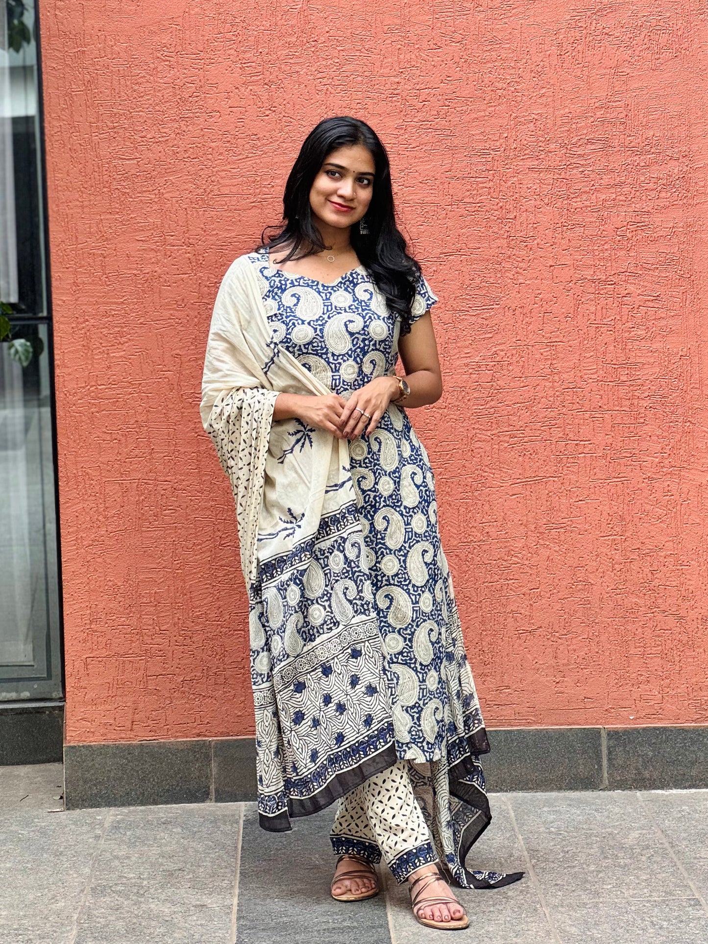 Neelima - Sanganeri Handblock Printed Cotton Kurta Set