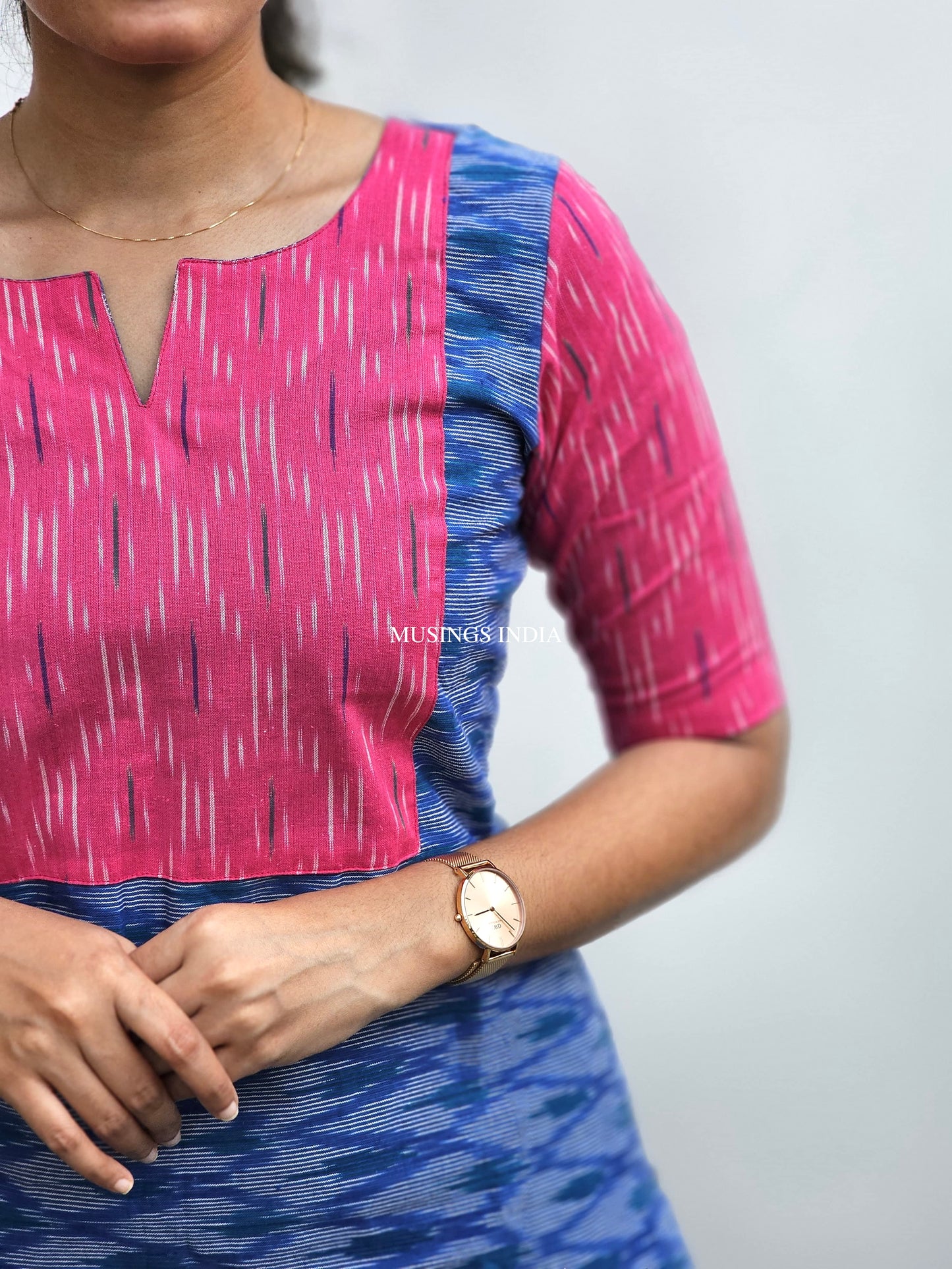 Neha - Ikkat Patchwork Kurta