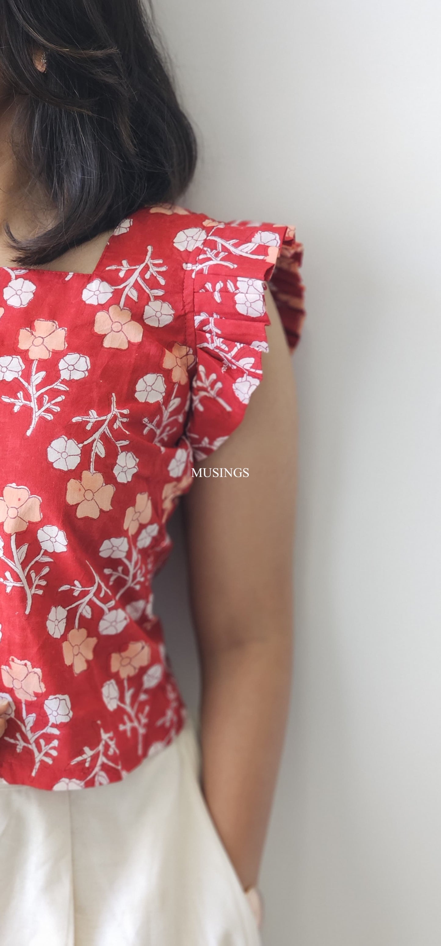 Poppy - Sanganeri Handblock Printed Short Top