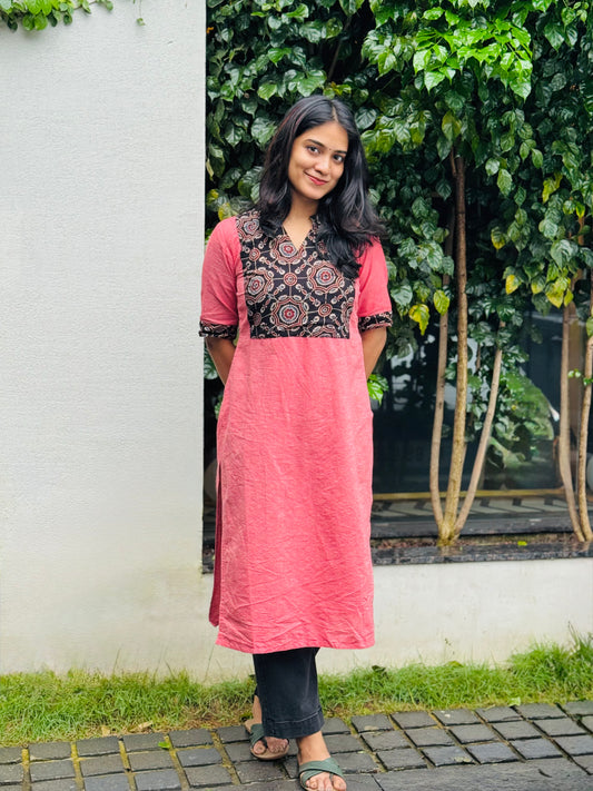 Thea - Ikkat x Ajrakh Fusion Kurta