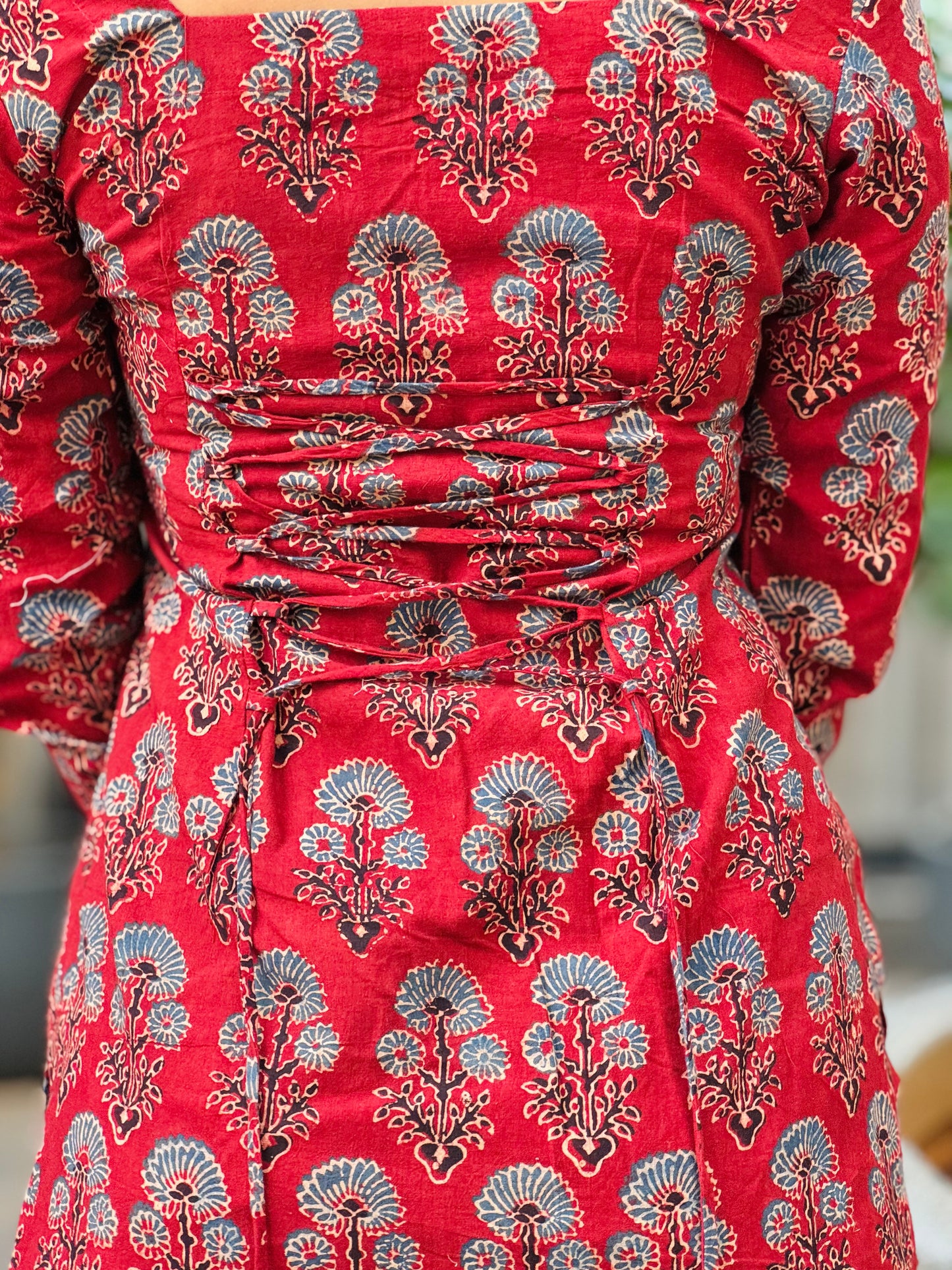 Nadia - Ajrakh Handblock Print Short Kurta