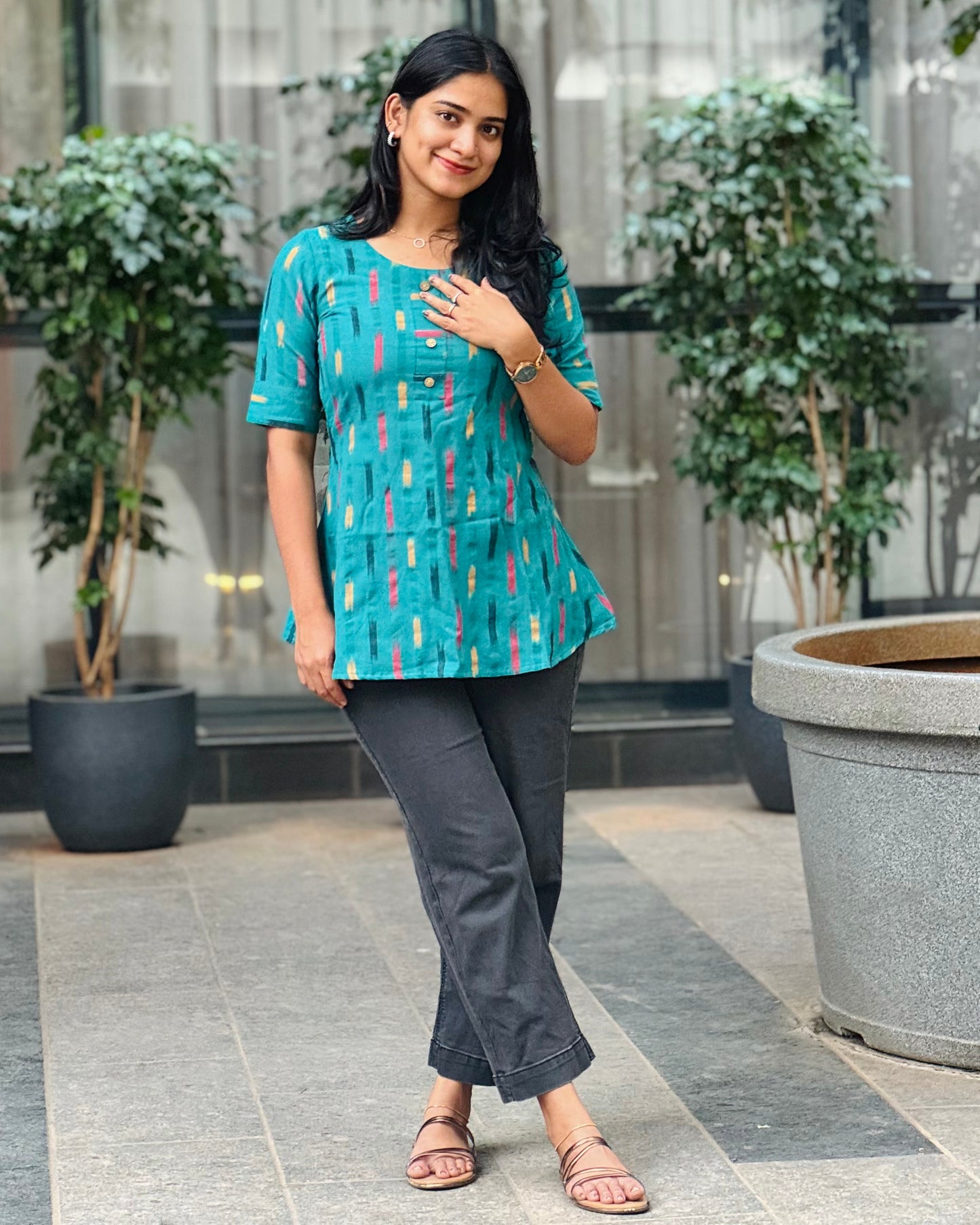 Amora - Ikkat Classy Short Kurta