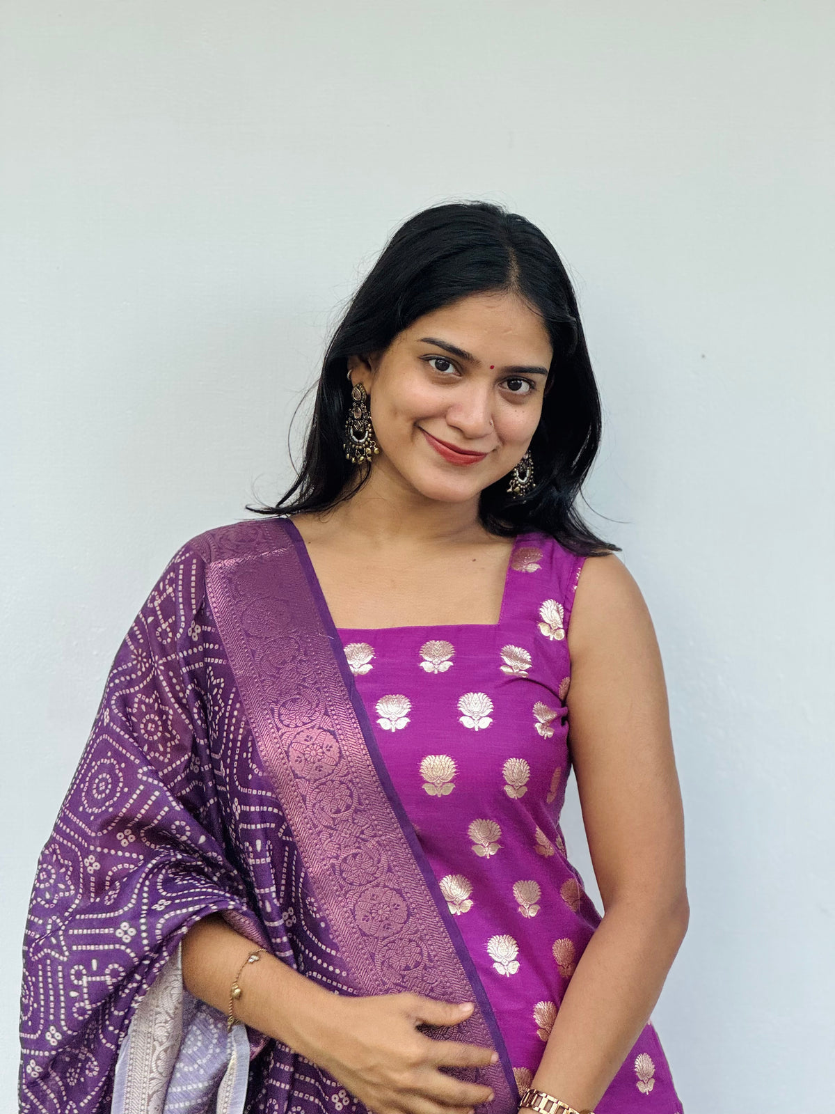 Raaga - Purple Semi Banarasi Silk Suit