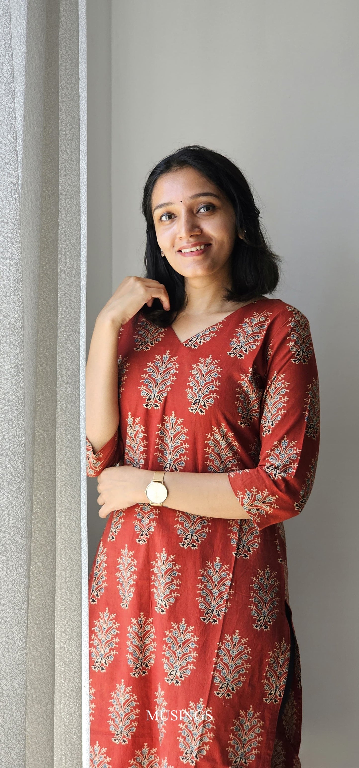 Paavai - Ajrakh Handblock Printed Kurta