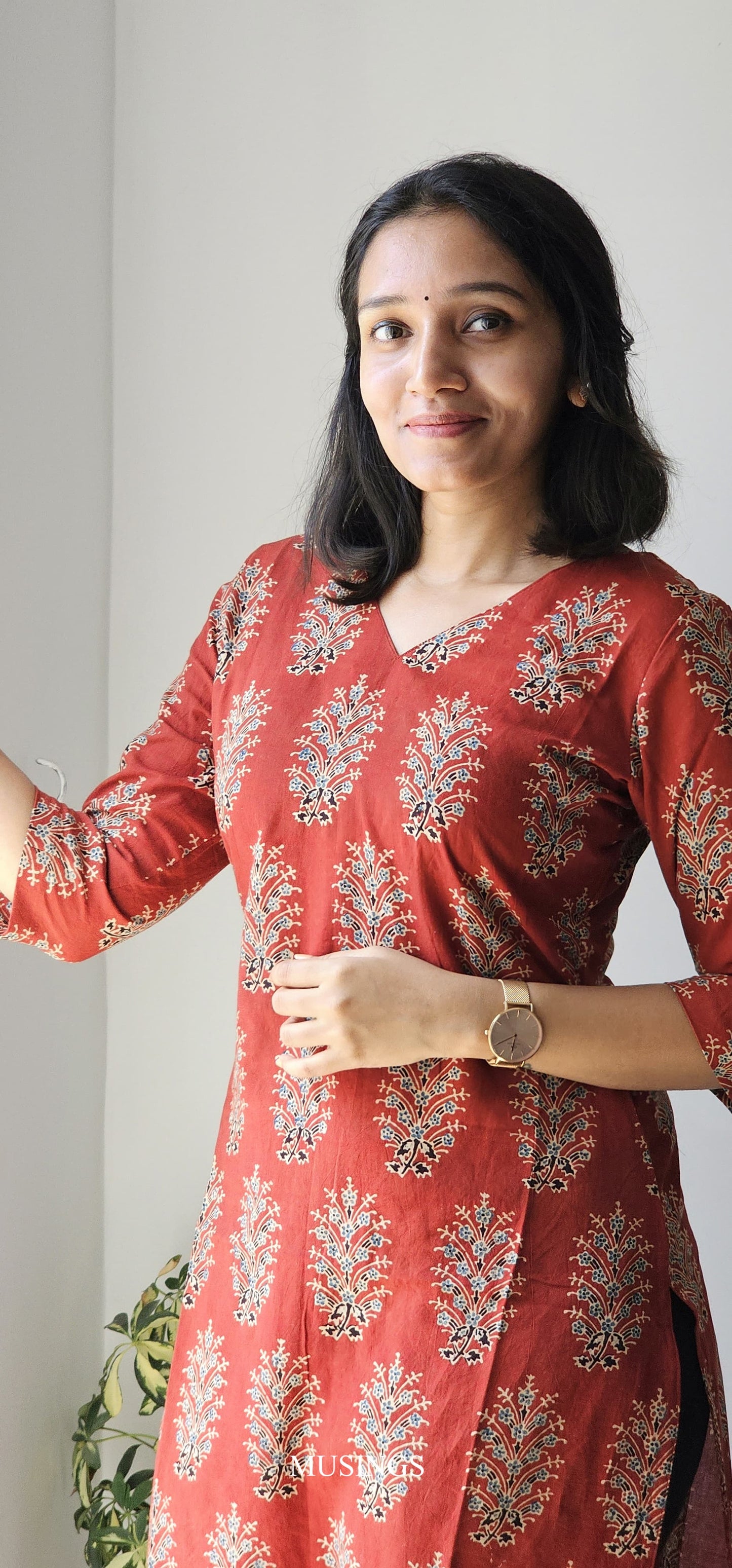 Paavai - Ajrakh Handblock Printed Kurta