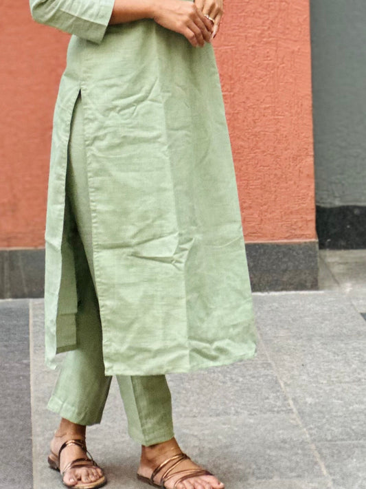 Sindhuja - Slub Cotton Straight Pants