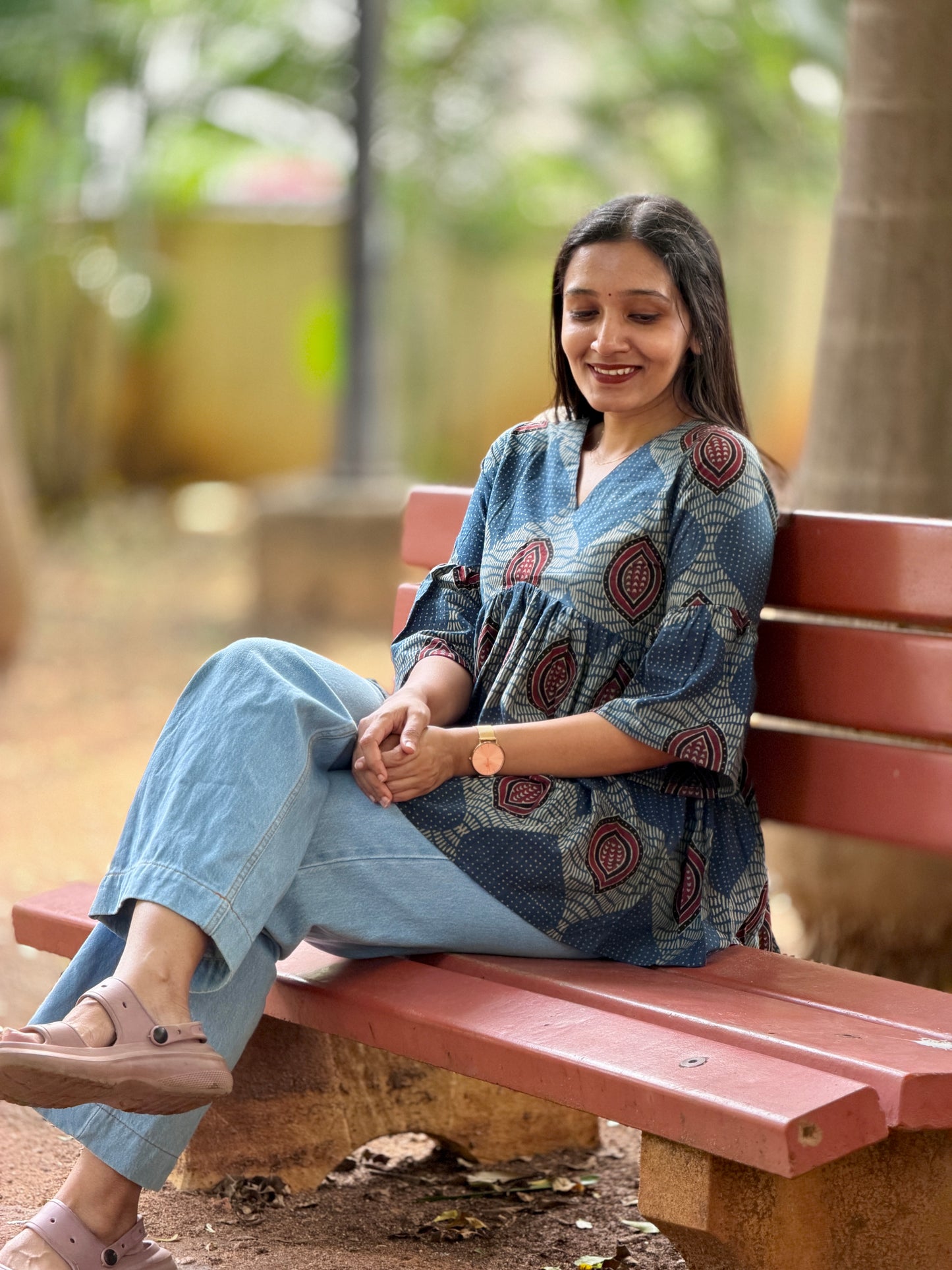 Kaathadi - Ajrakh Natural Dyed Short Kurta