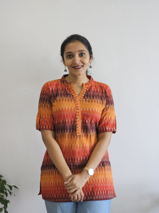 Aashvi - Ikkat Classy Short Kurta
