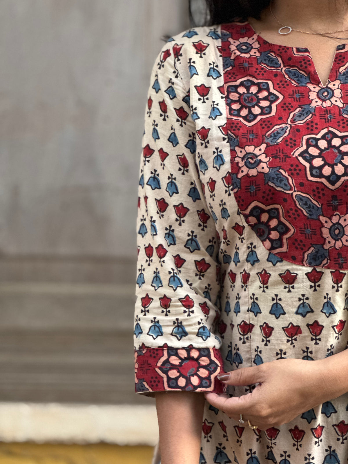 Spandana - Ajrakh Fusion A line Kurta