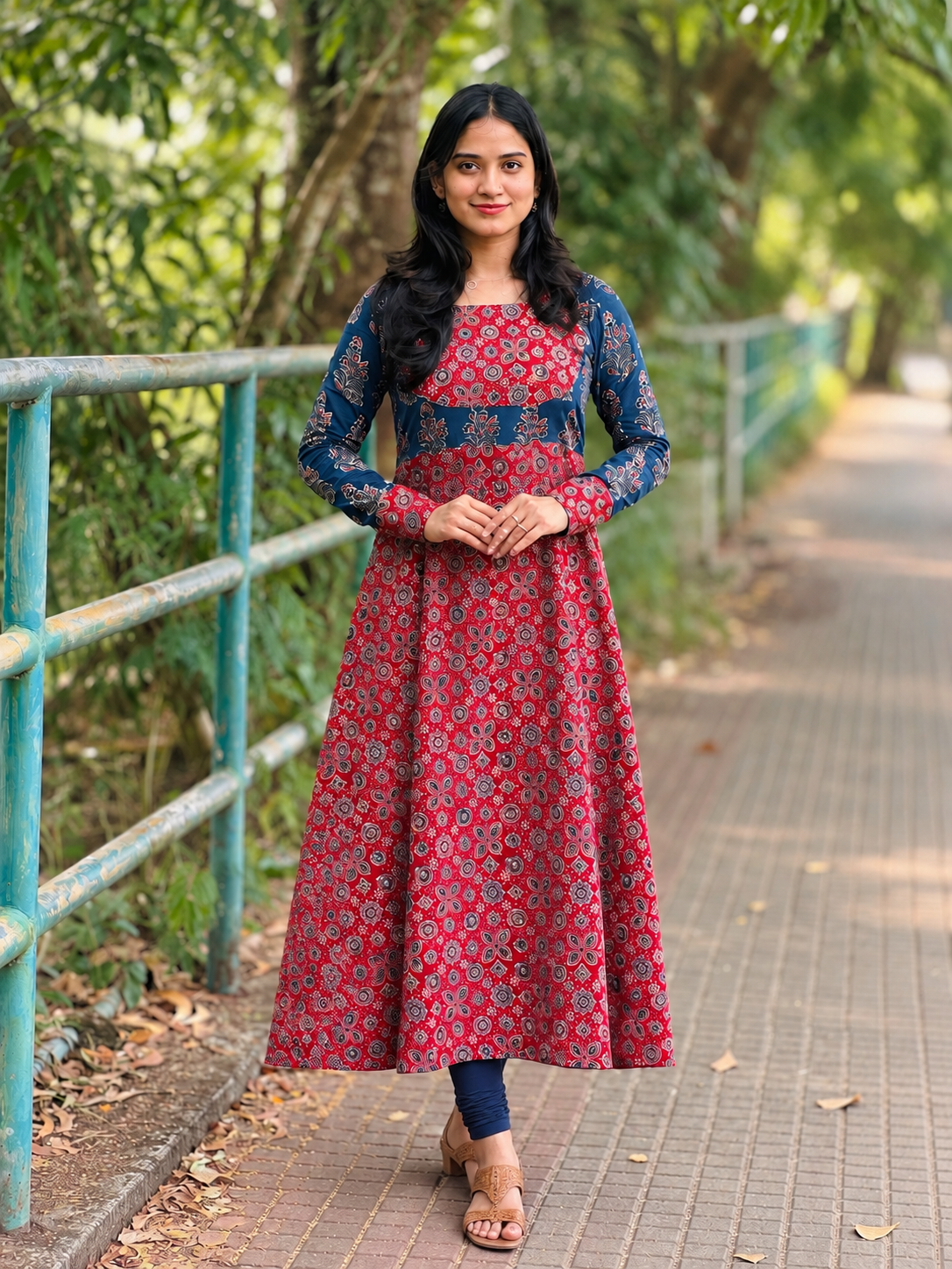 Mantra - Ajrakh Fusion A line Kurta