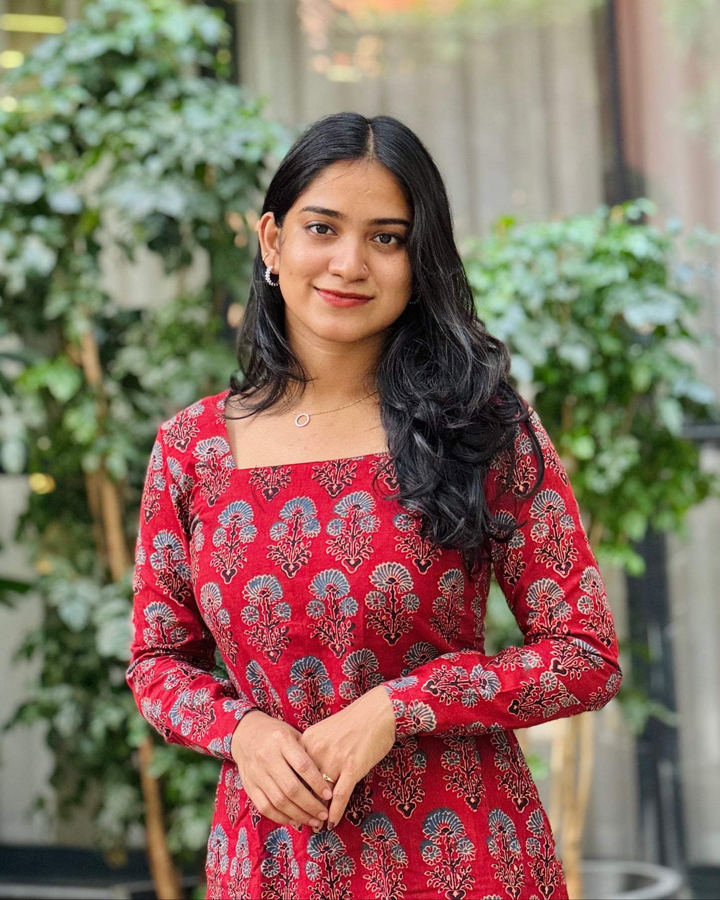 Nadia - Ajrakh Handblock Print Short Kurta