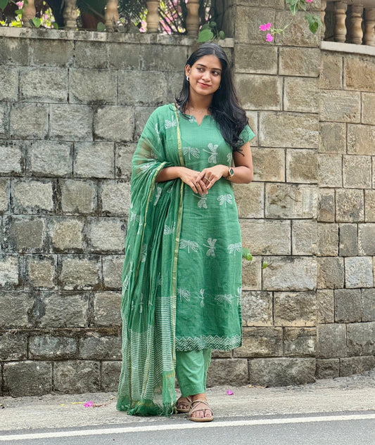 Vaanya - Kota Block Printed Kurta Set