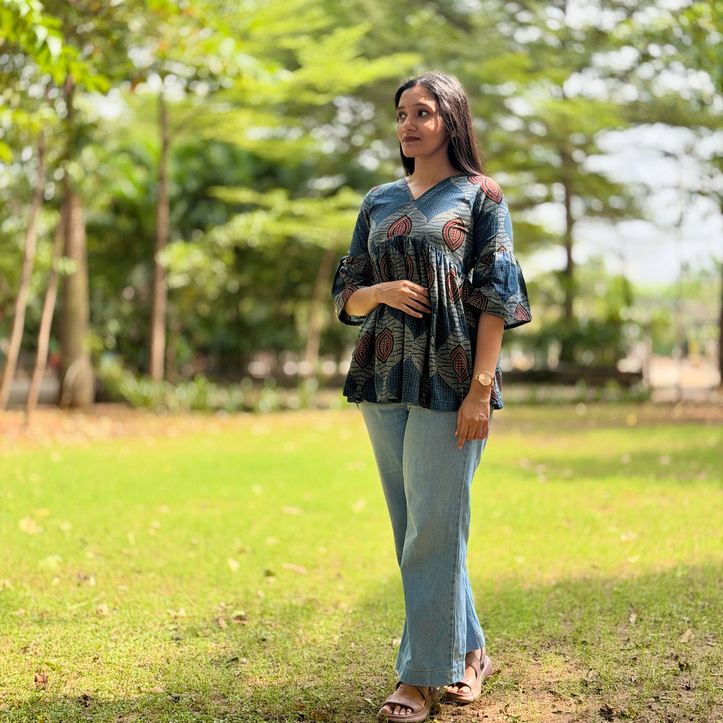 Kaathadi - Ajrakh Natural Dyed Short Kurta