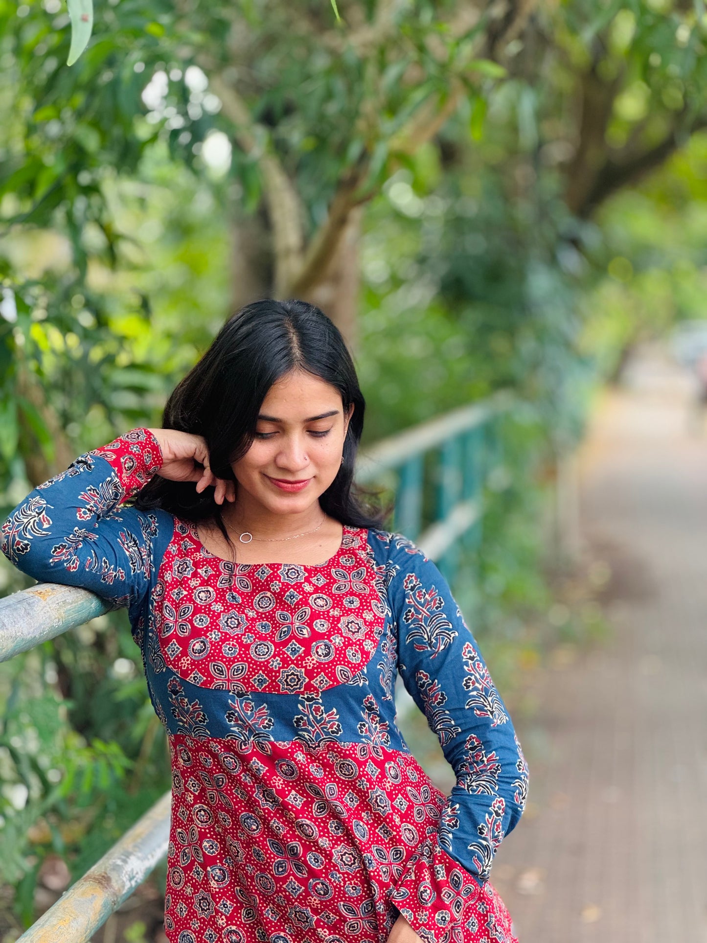 Mantra - Ajrakh Fusion A line Kurta