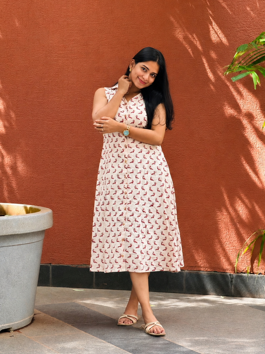Suki - Bagru Handblock Printed Dress