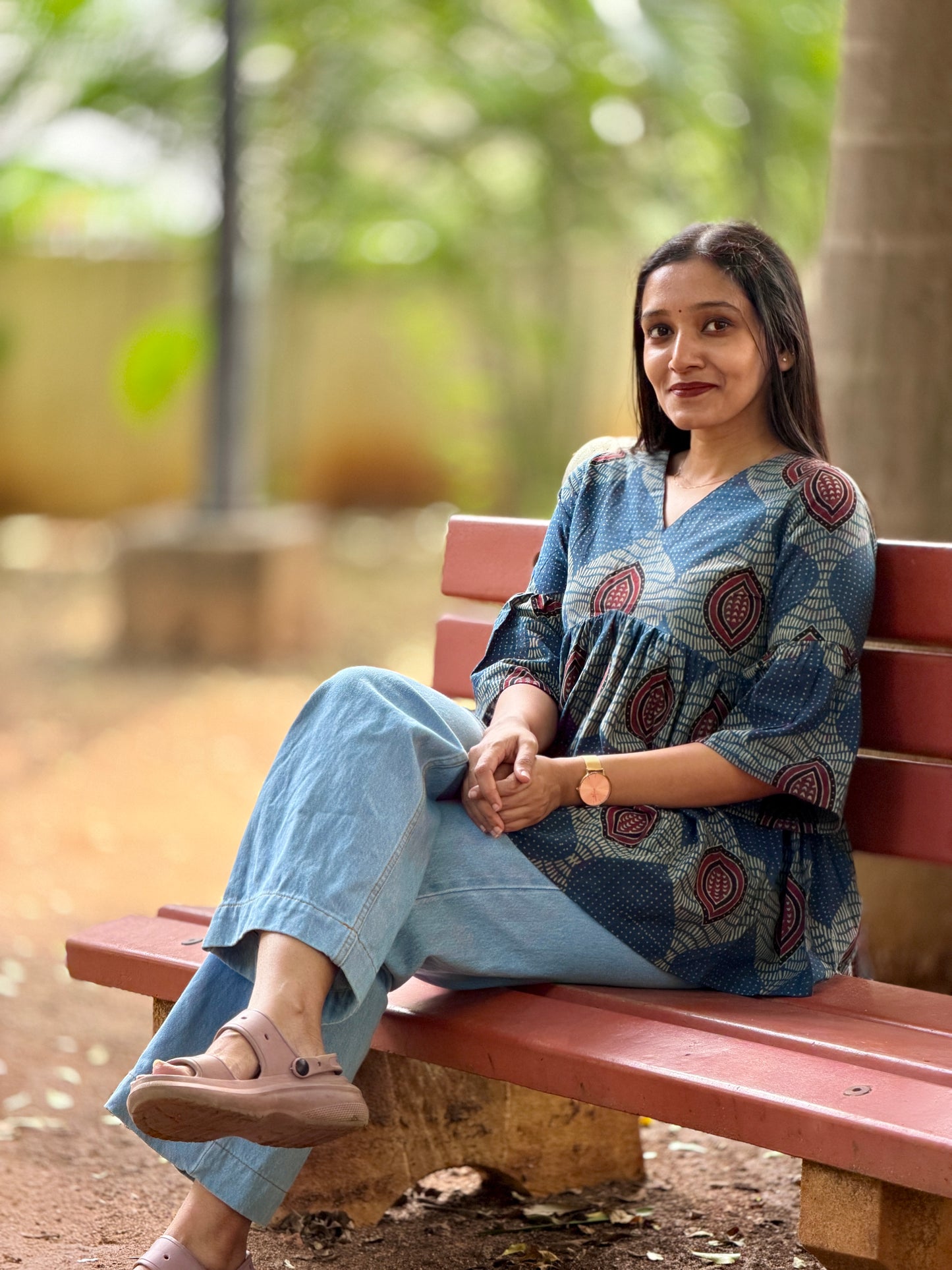 Kaathadi - Ajrakh Natural Dyed Short Kurta