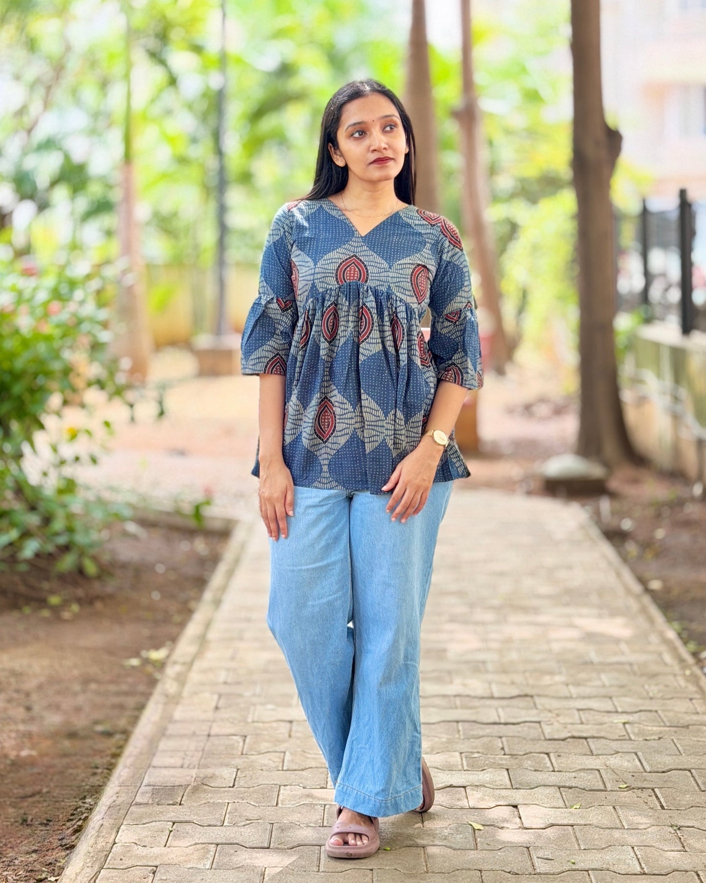 Kaathadi - Ajrakh Natural Dyed Short Kurta