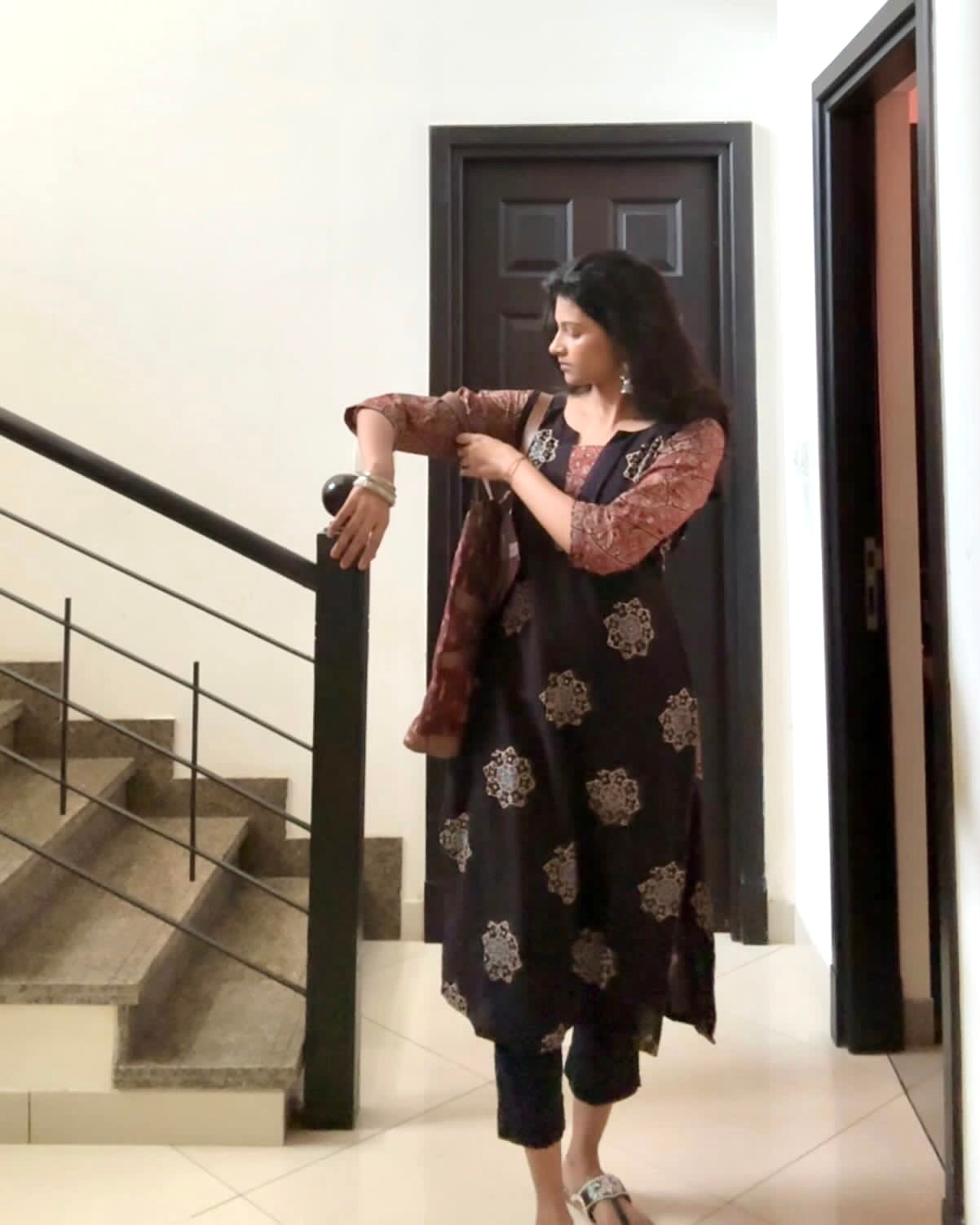 Aditi - Ajrakh Handblock Printed Kurta