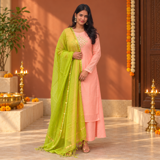 Aaba - Green Kota Dupatta
