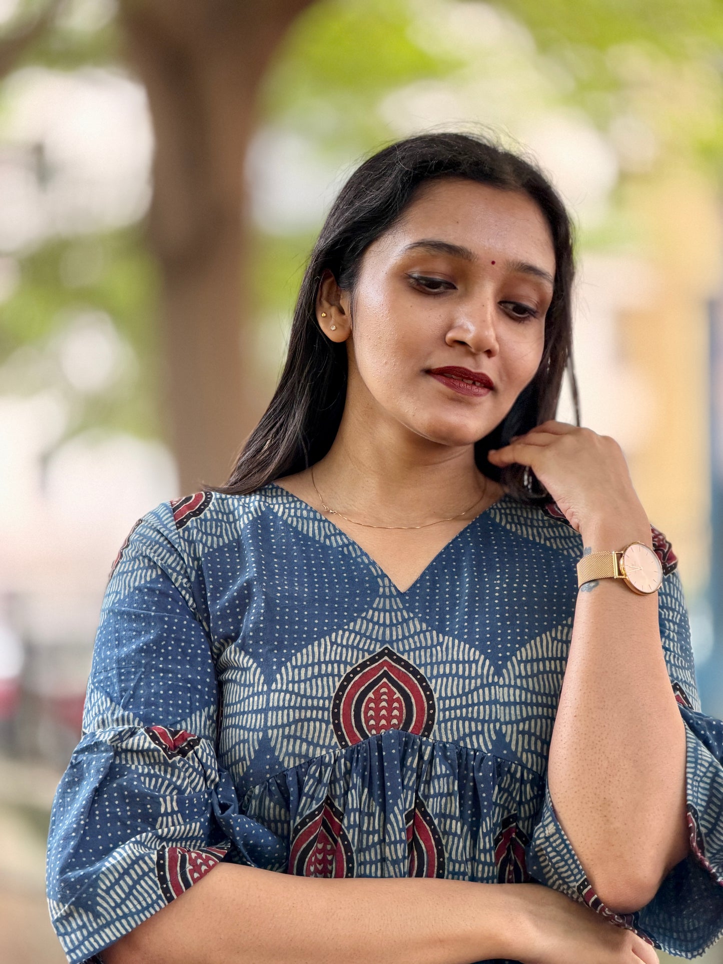 Kaathadi - Ajrakh Natural Dyed Short Kurta