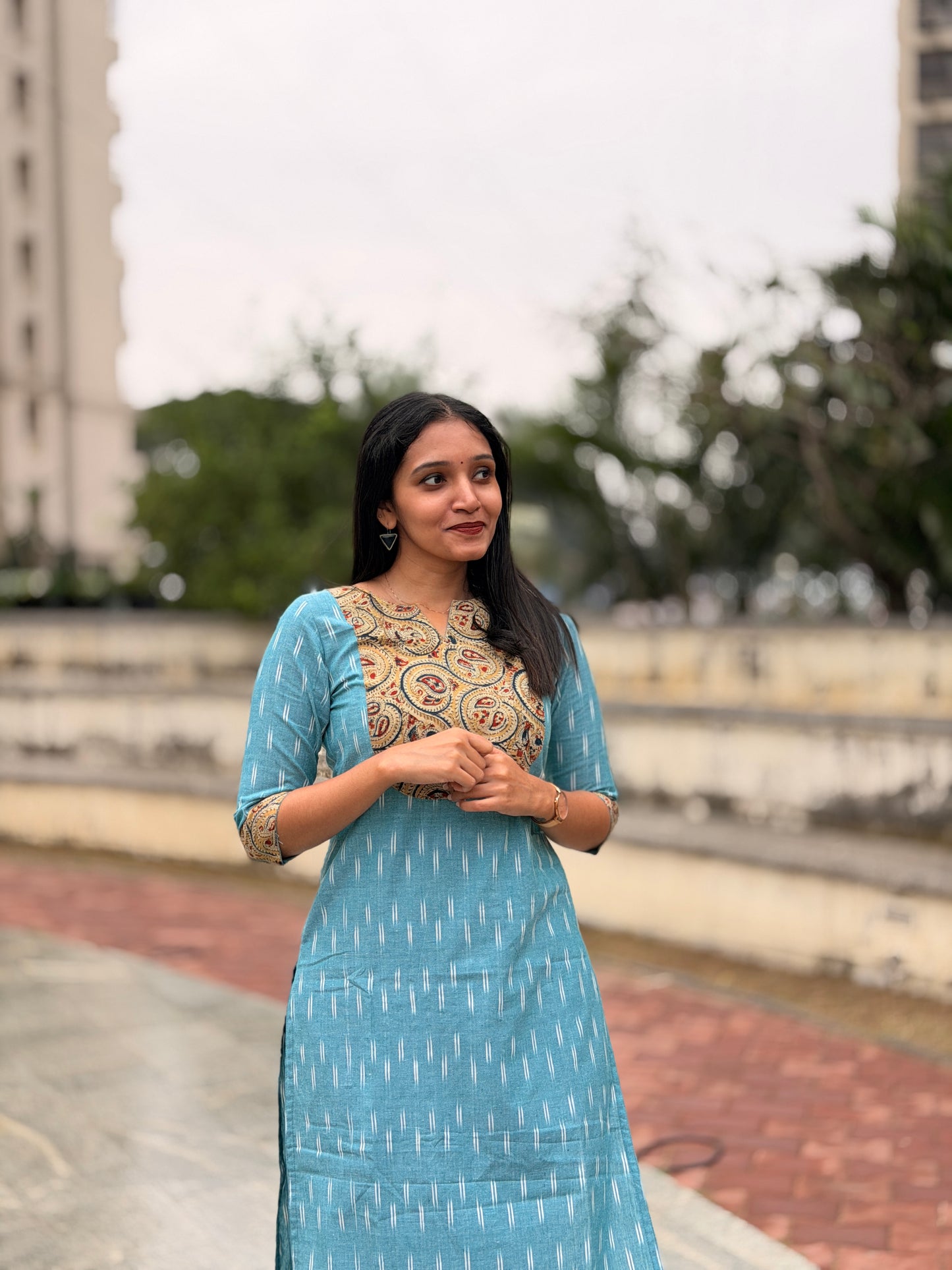 Manvi - Ikkat x Kalamkari Fusion Kurta