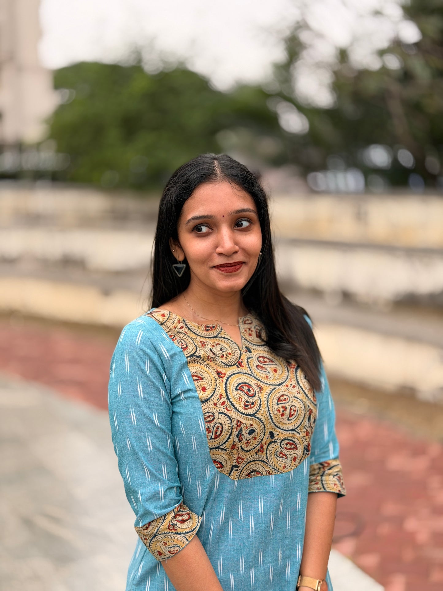 Manvi - Ikkat x Kalamkari Fusion Kurta