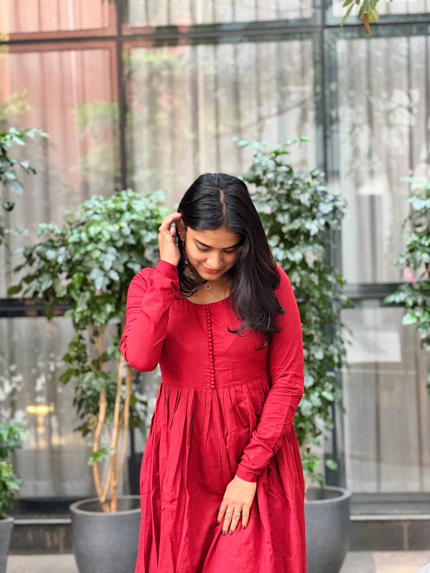 Agni - A line Kurta and Ajrakh Handblock Printed Dupatta Set