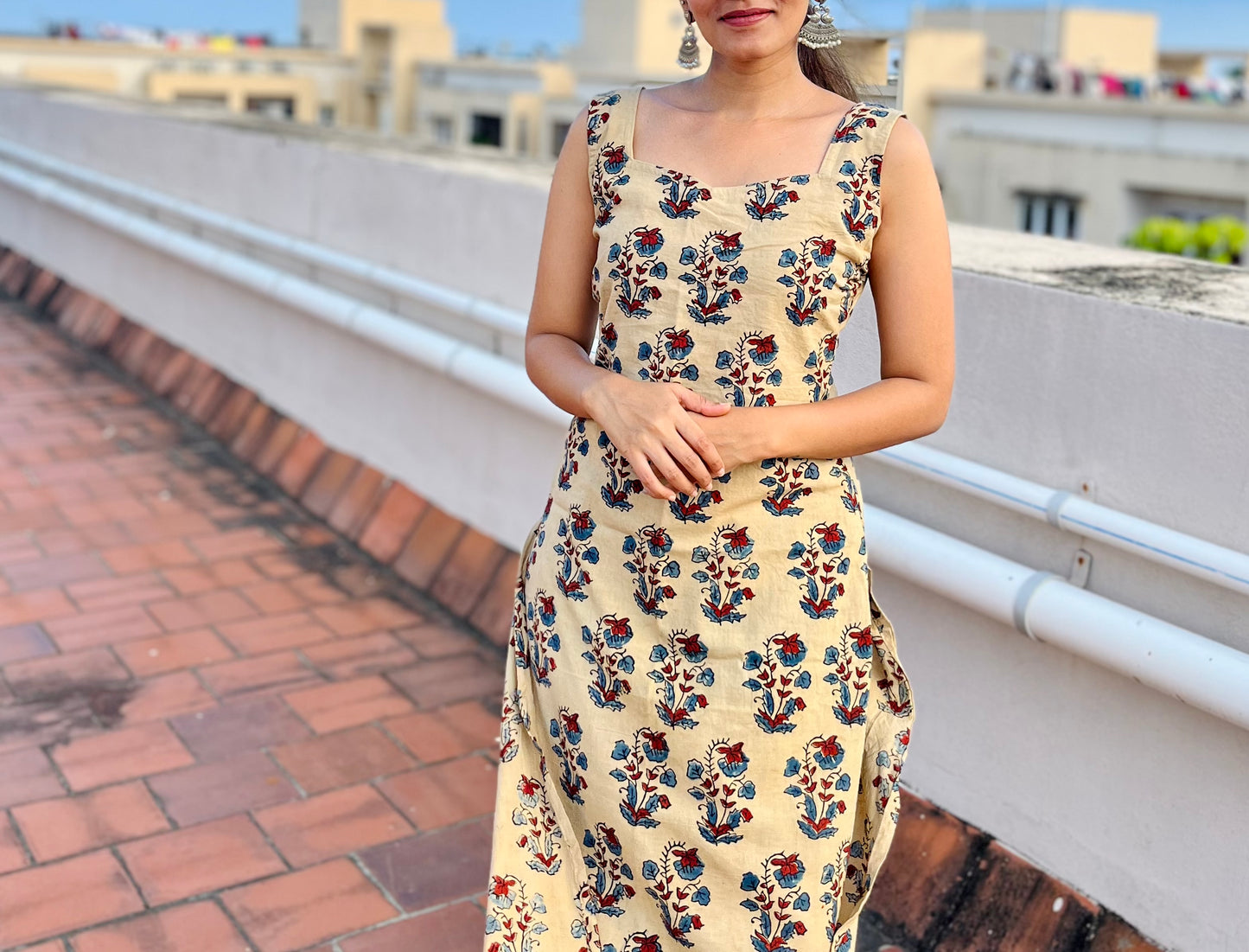 Akriti - Handblock Printed Ajrakh Kurta