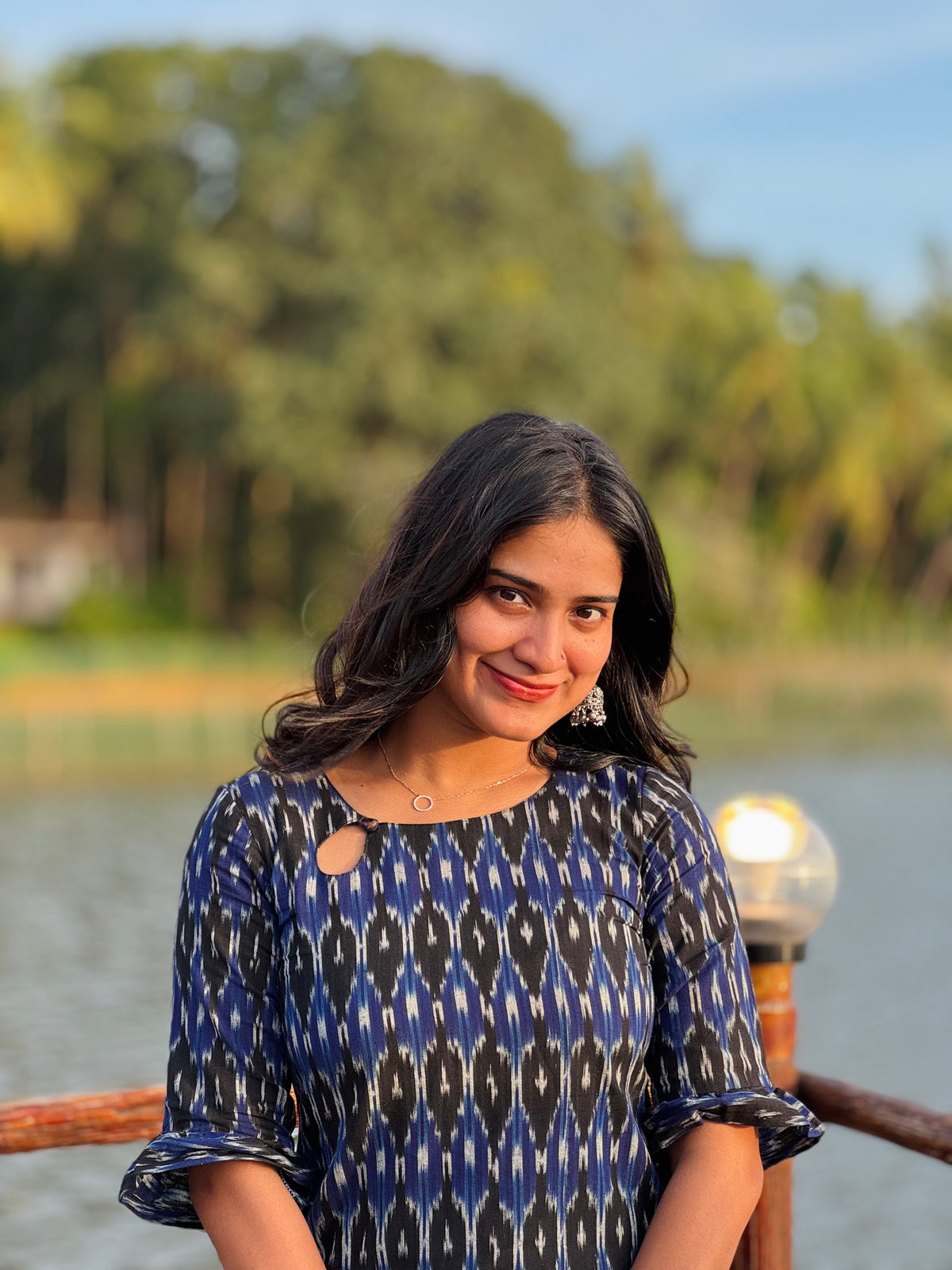 Kendra - Ikkat Straight Cut Kurta