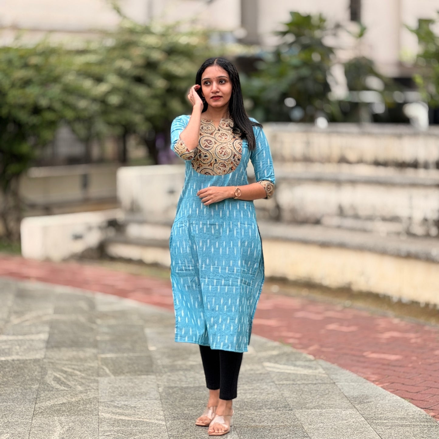 Manvi - Ikkat x Kalamkari Fusion Kurta