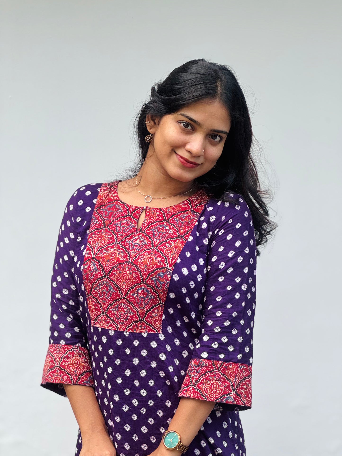 Komal - Bandhej x Ajrakh Fusion Kurta