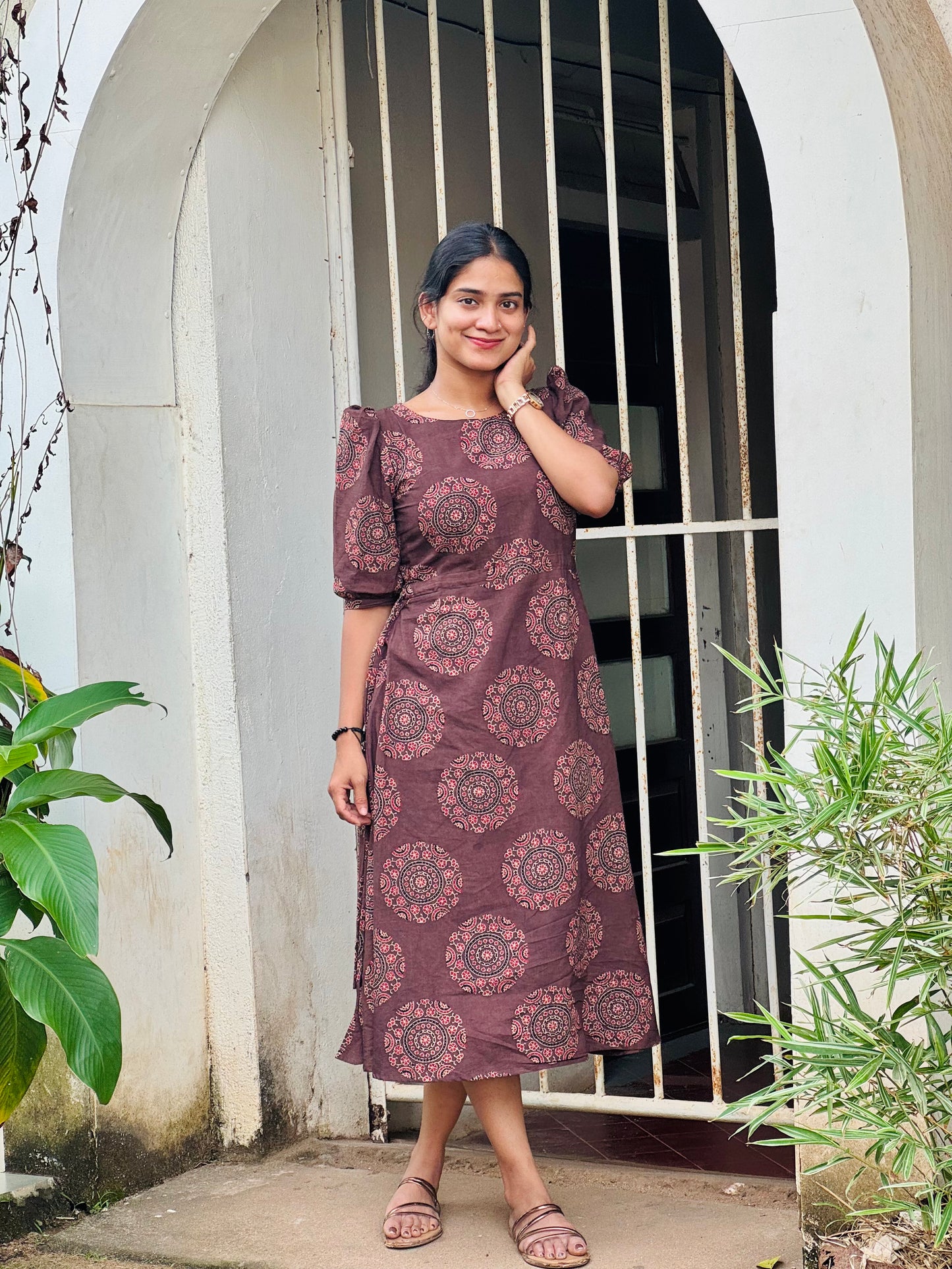 Zola - Ajrakh Handblock Printed Dress
