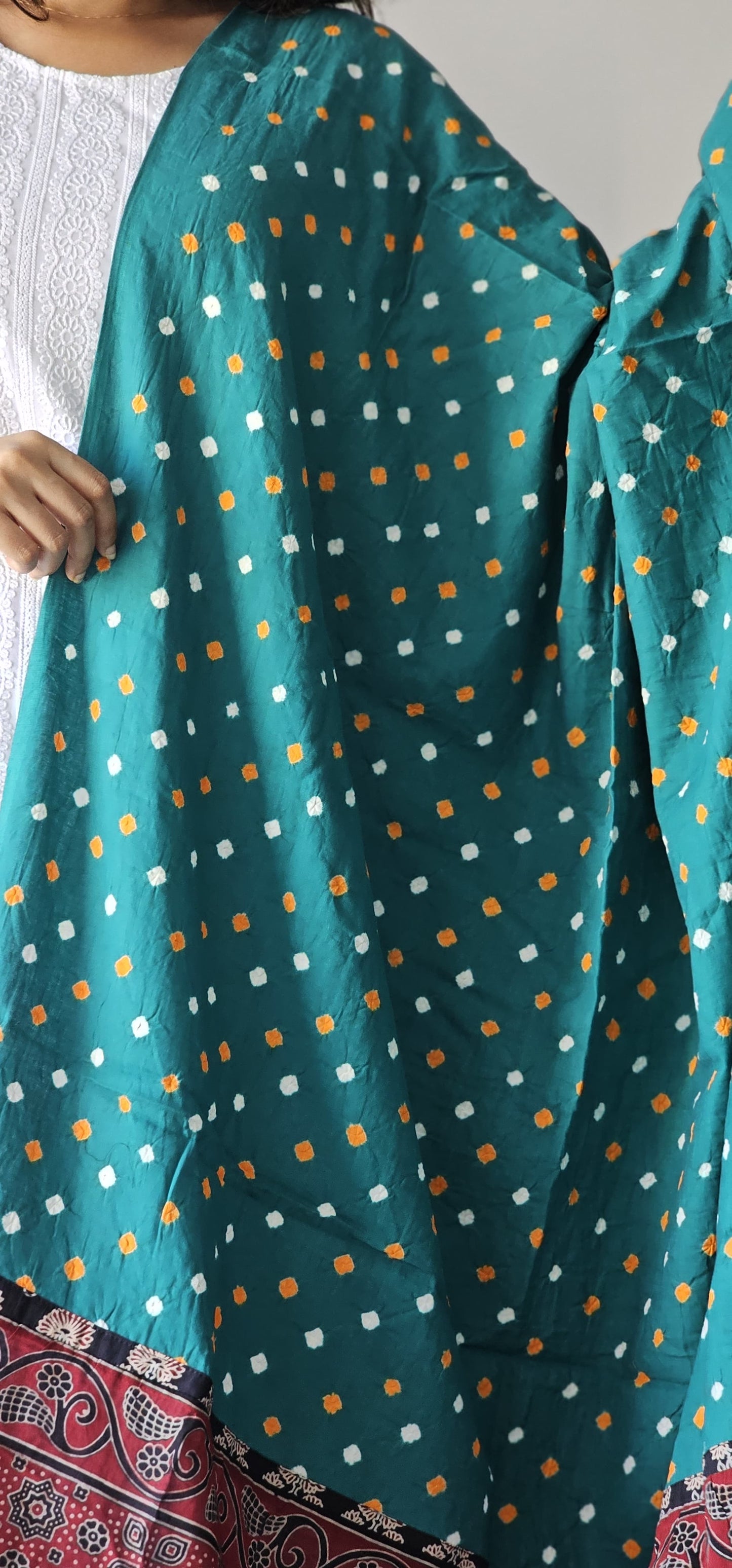 Dhita - Bandhej x Ajrakh Cotton Dupatta