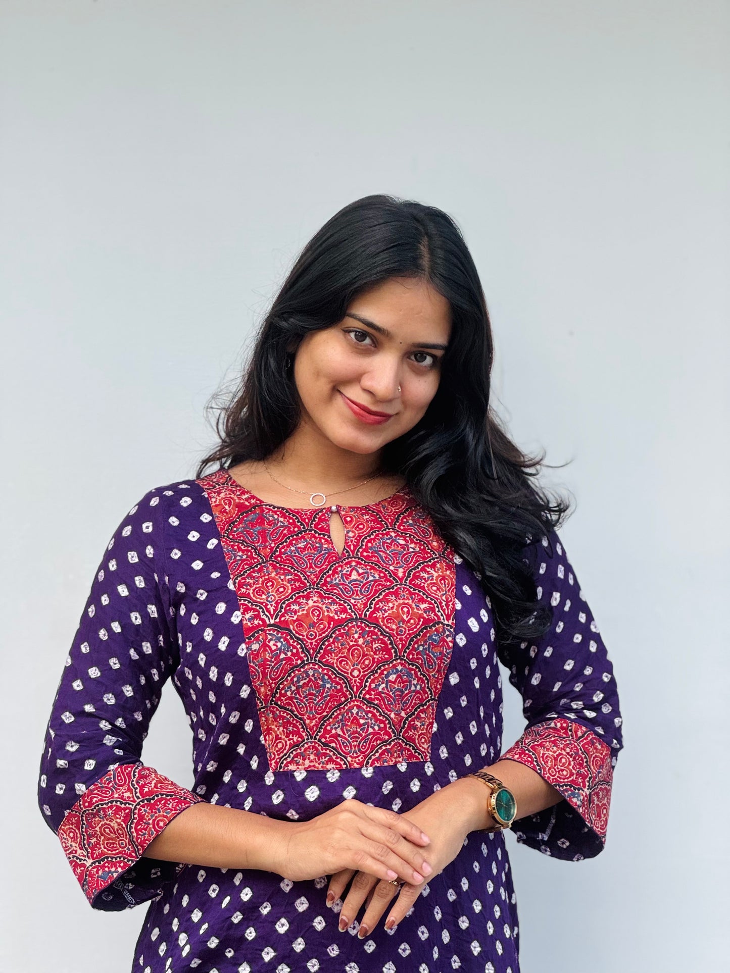 Komal - Bandhej x Ajrakh Fusion Kurta