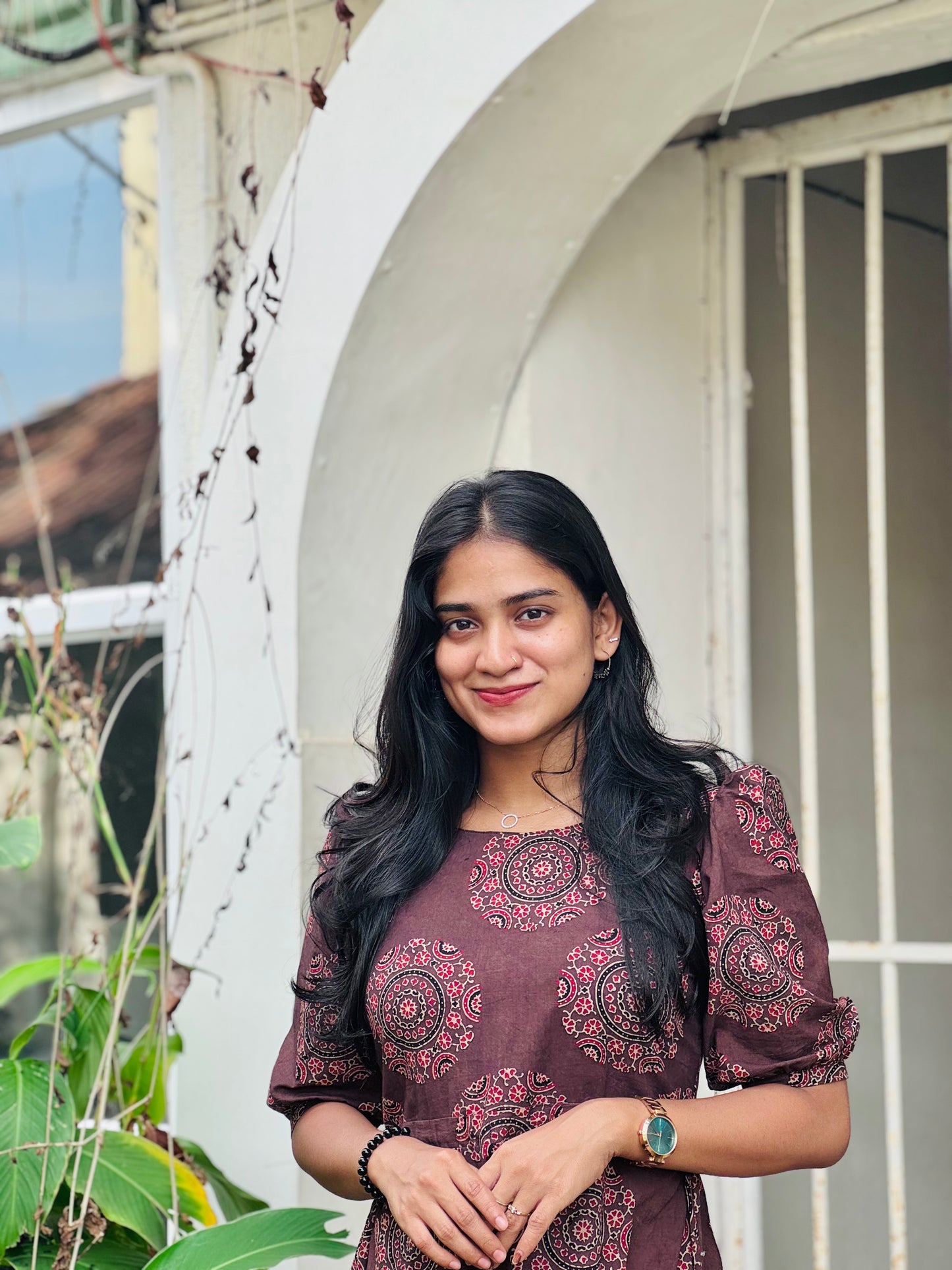 Zola - Ajrakh Handblock Printed Dress