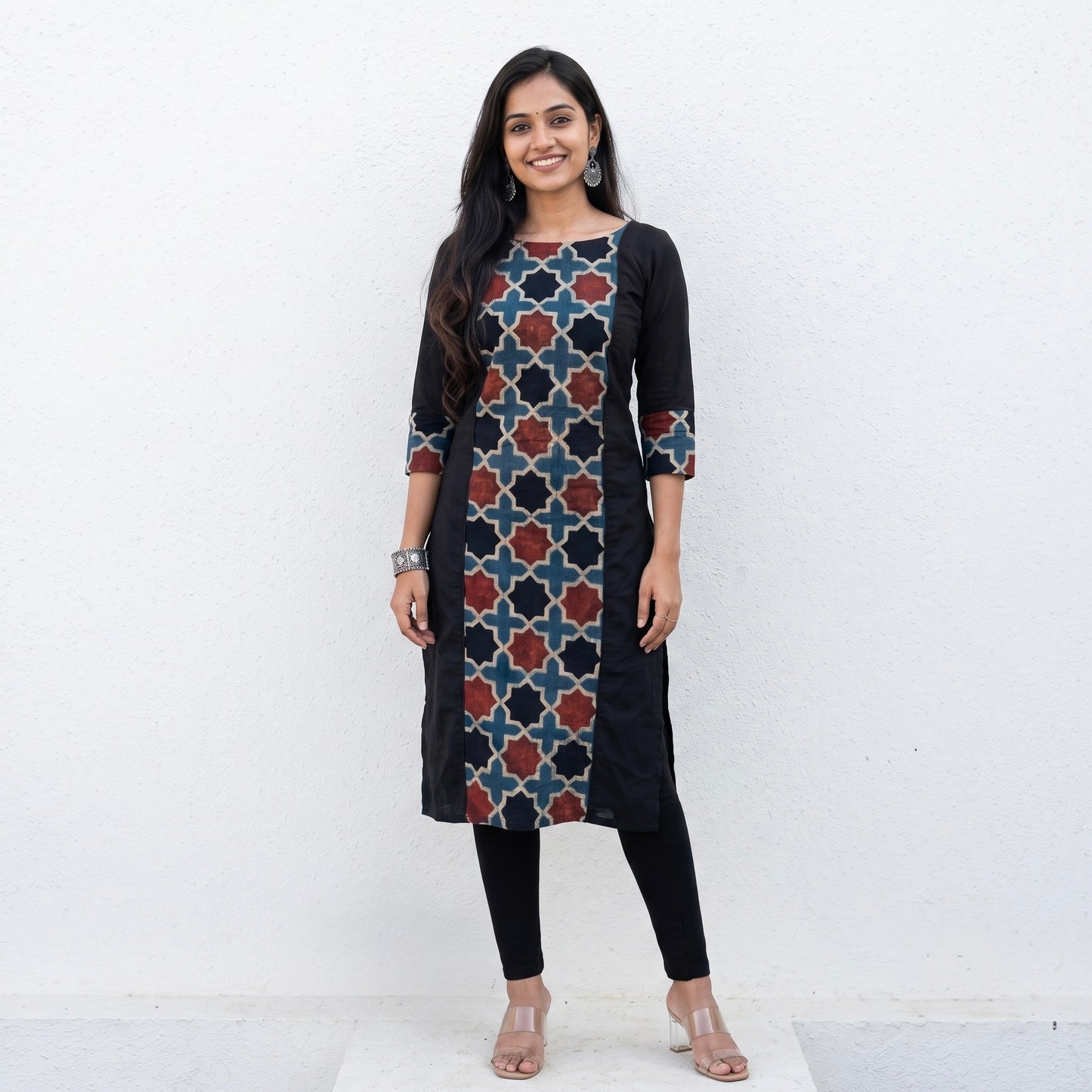 Zara - Ajrakh Handblock Printed Fusion Kurta