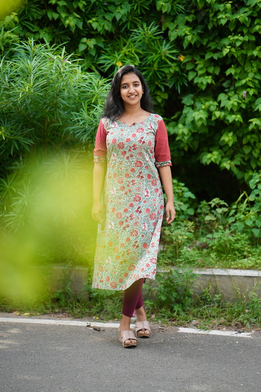 Aathira - Sanganeri hand-block printed