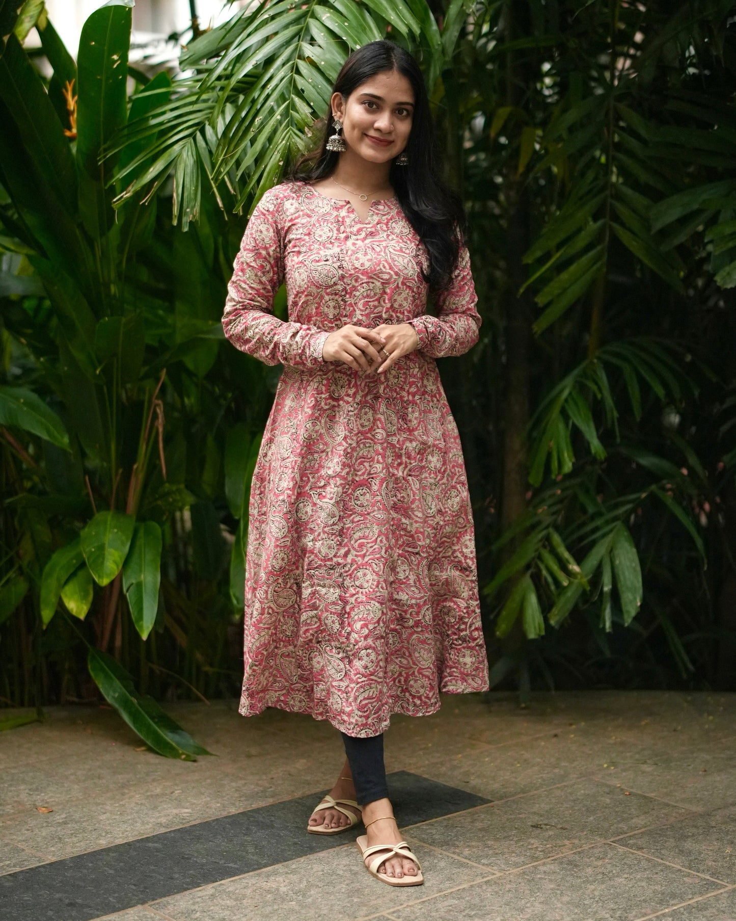 Purva - Kalamkari Natural Dyed  Handblock Printed A-Line Kurta