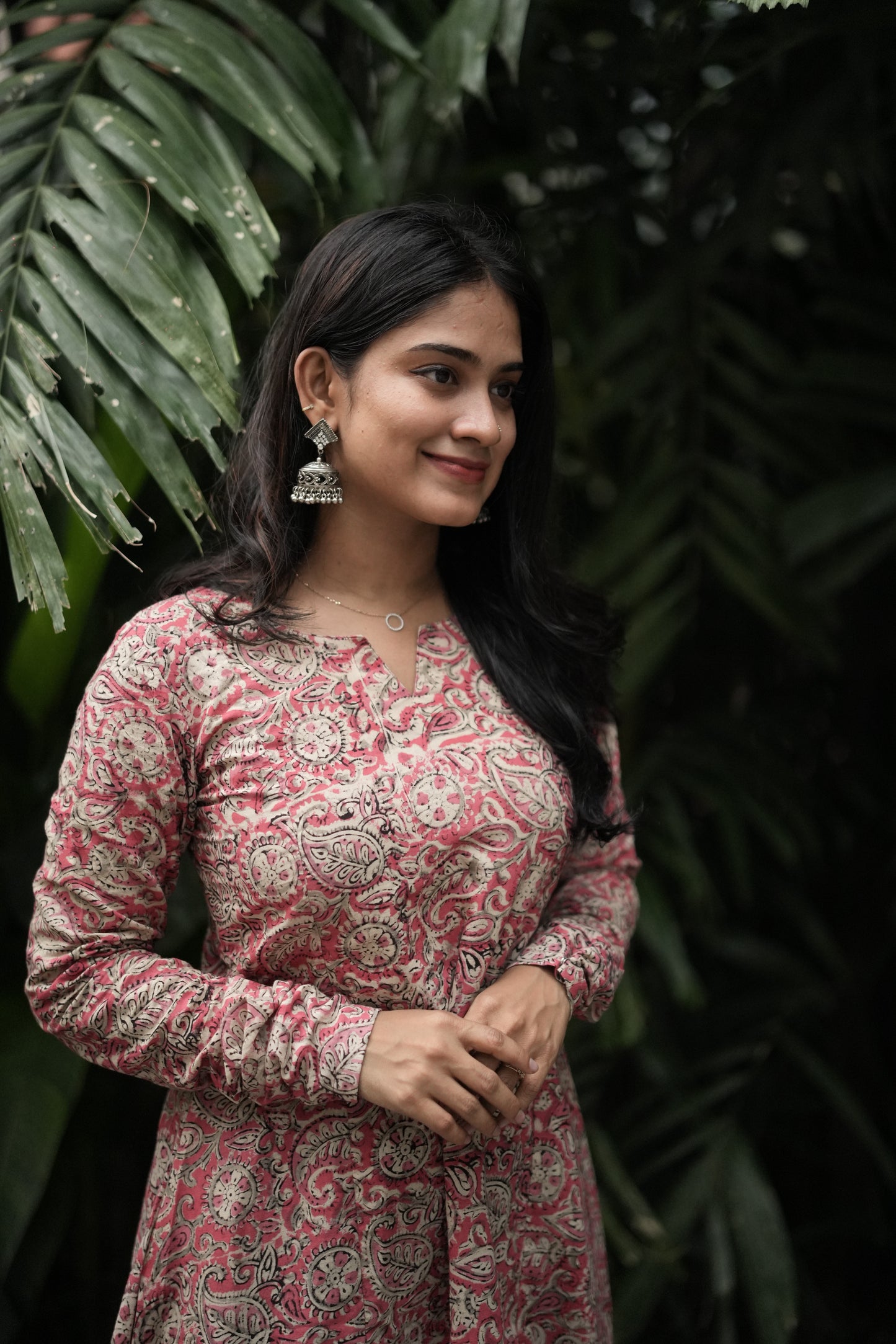 Purva - Kalamkari Natural Dyed  Handblock Printed A-Line Kurta