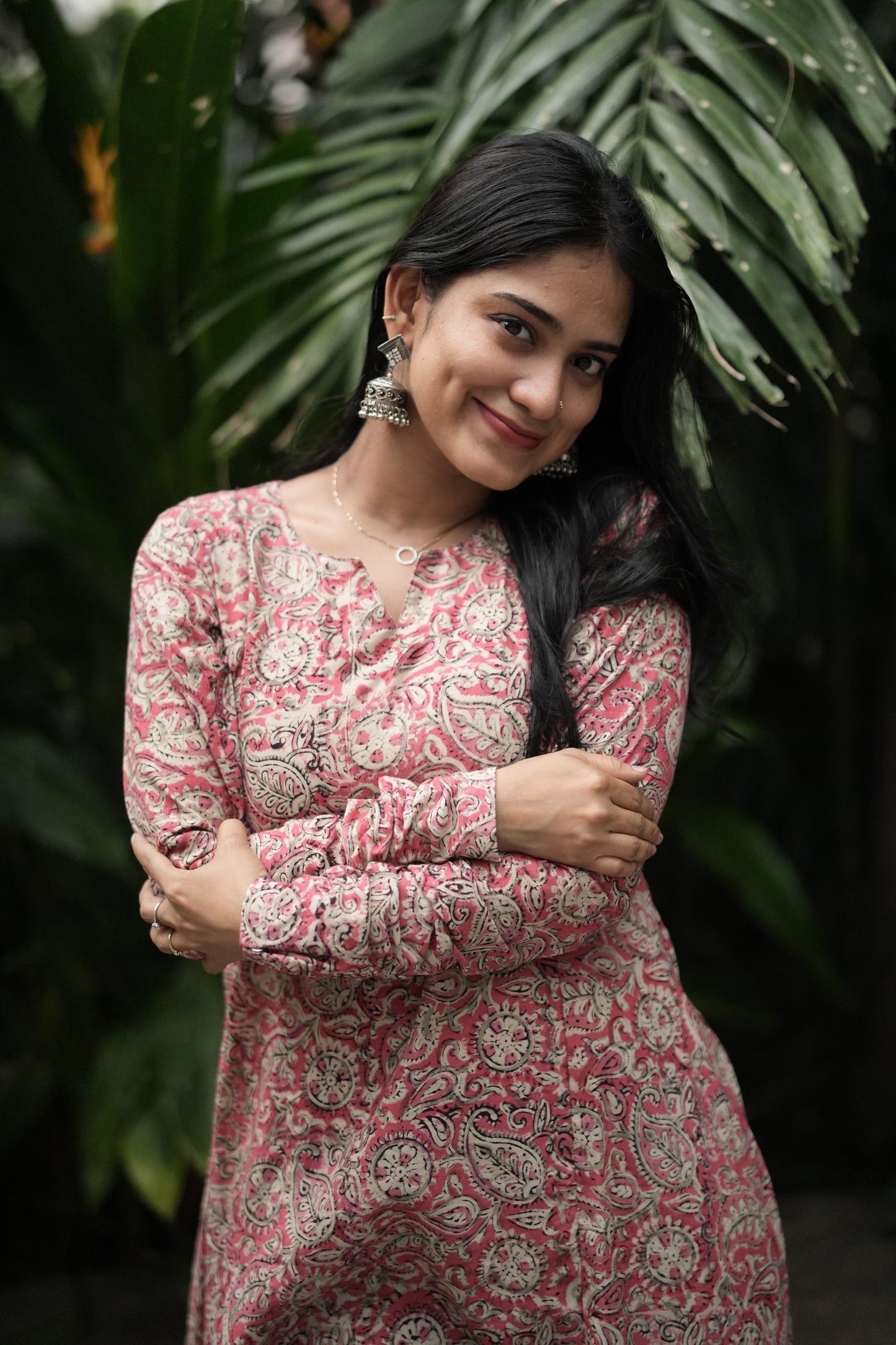 Purva - Kalamkari Natural Dyed  Handblock Printed A-Line Kurta