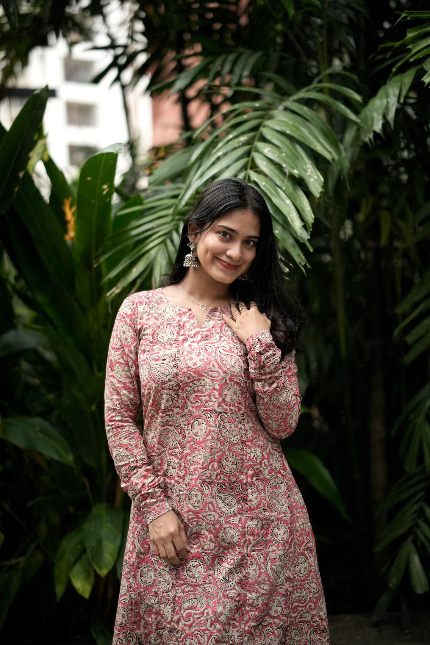 Purva - Kalamkari Natural Dyed  Handblock Printed A-Line Kurta
