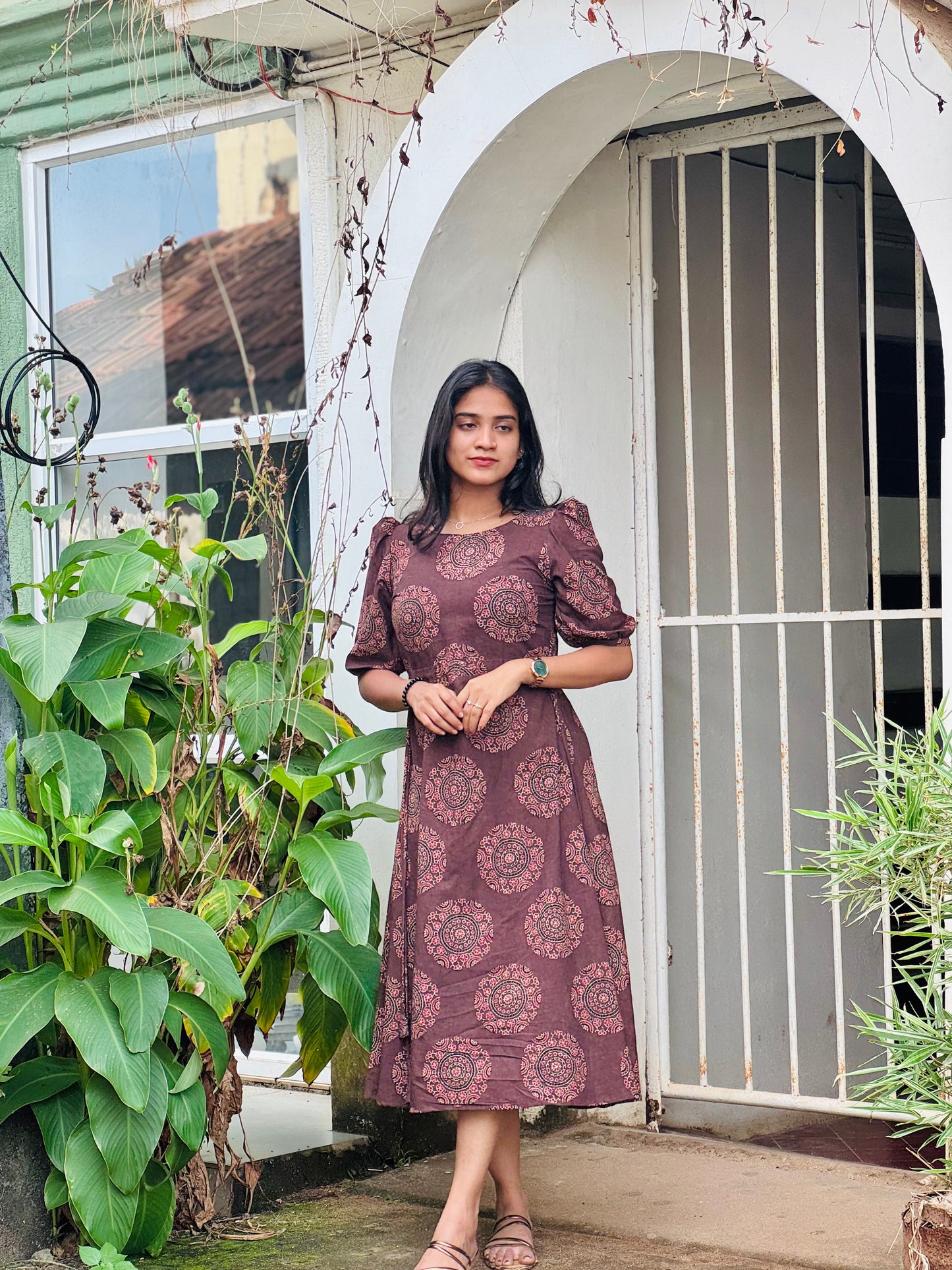 Zola - Ajrakh Handblock Printed Dress