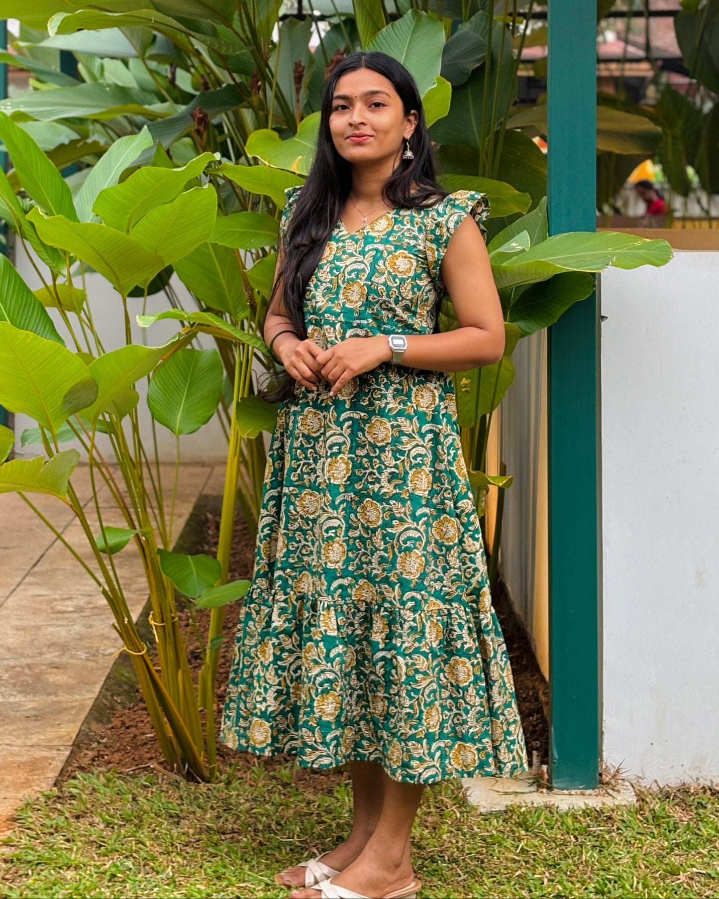 Alya - Sanganeri Handblock Printed Dress