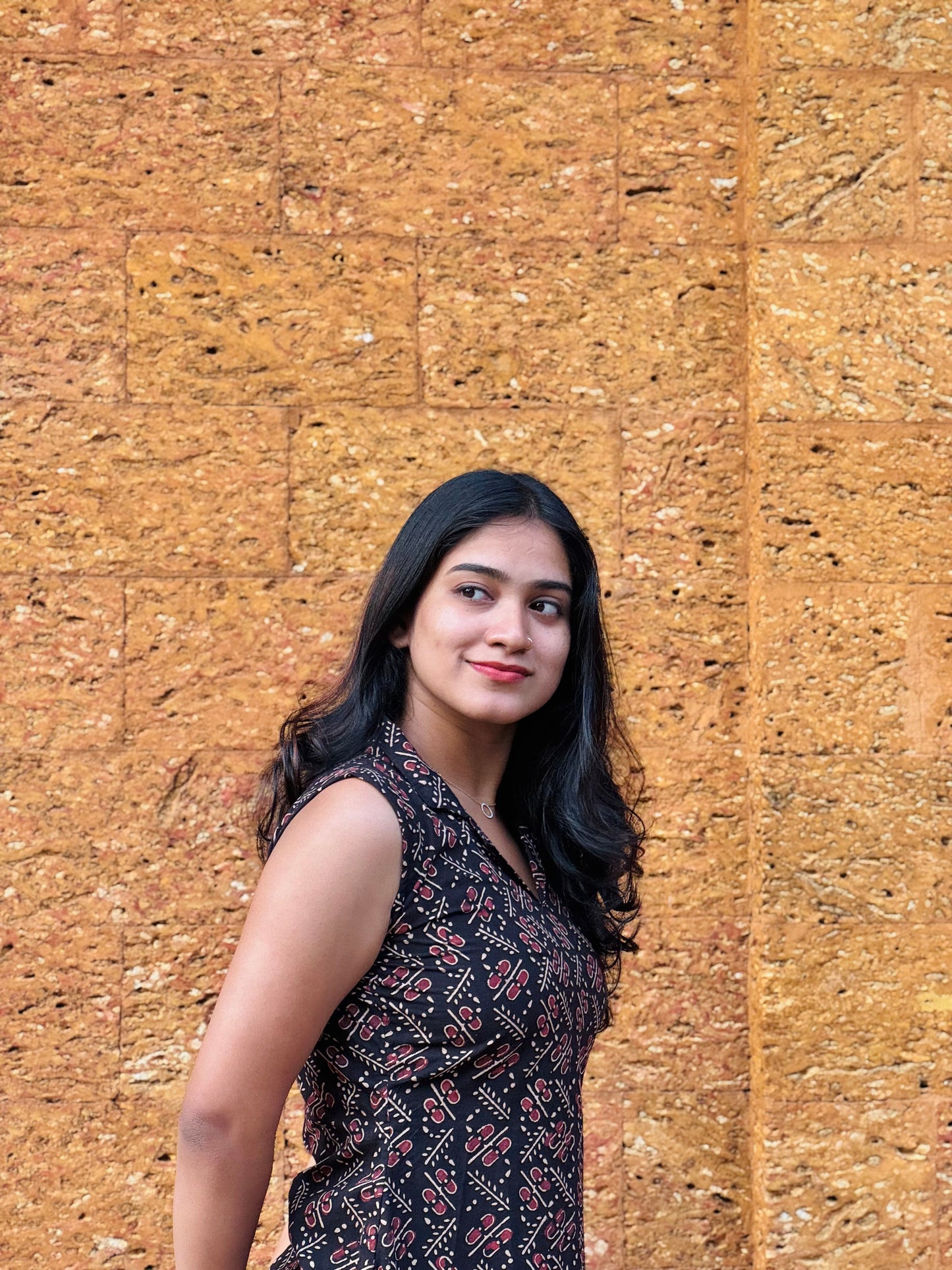 Nilofer - Ajrakh Handblock Printed Dress