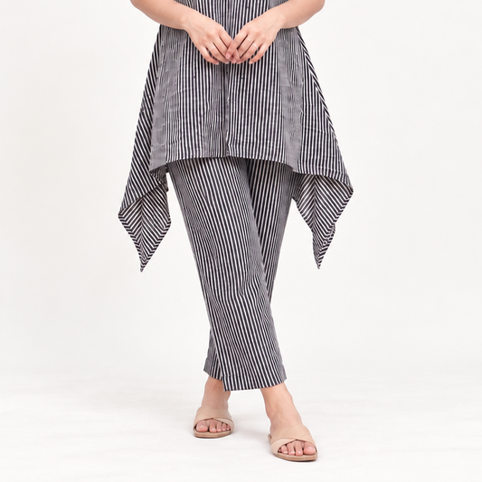 Niya - Ajrakh Striped Parallel Pants