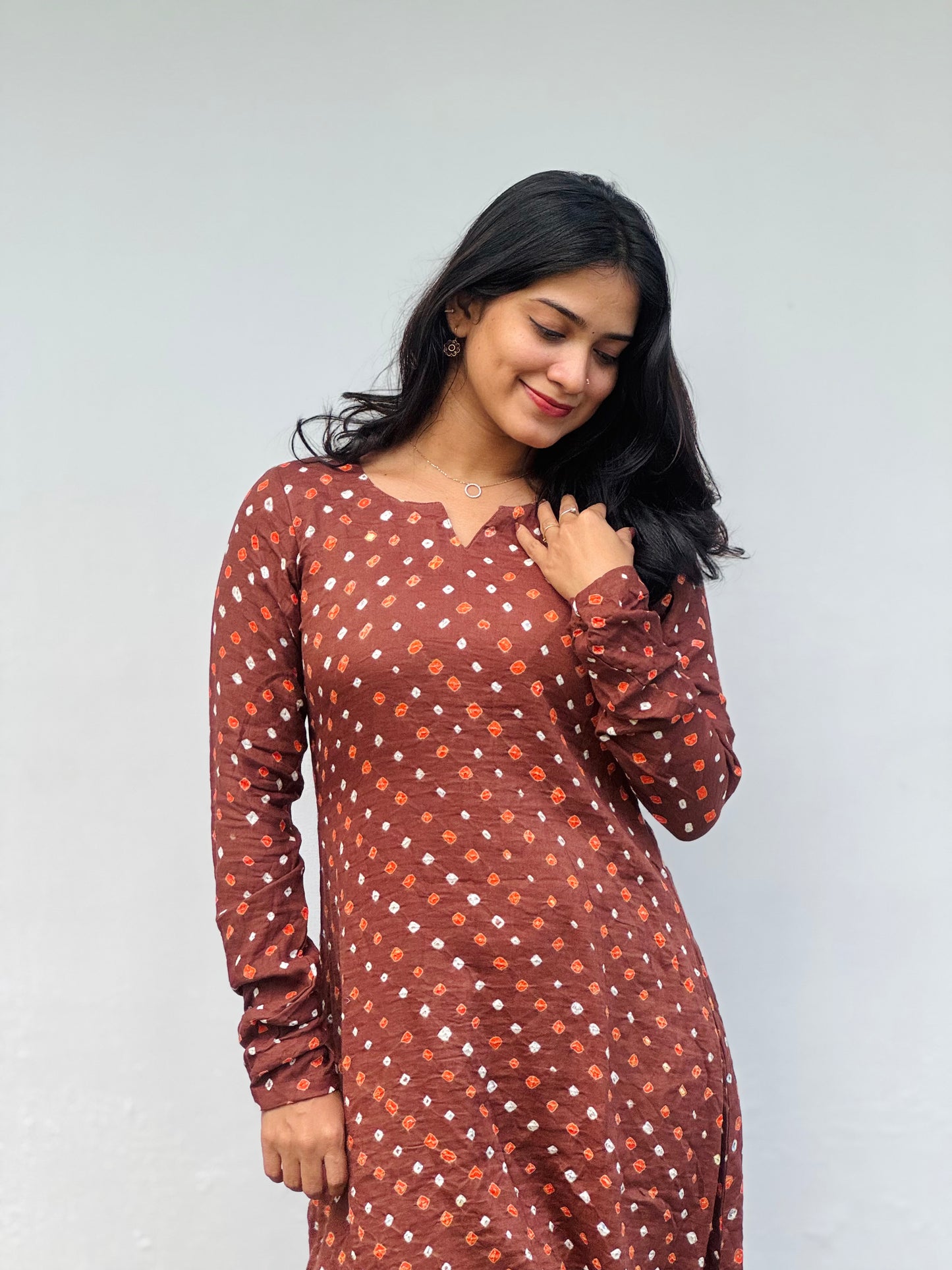 Nalini - Bandhej A-line Kurta