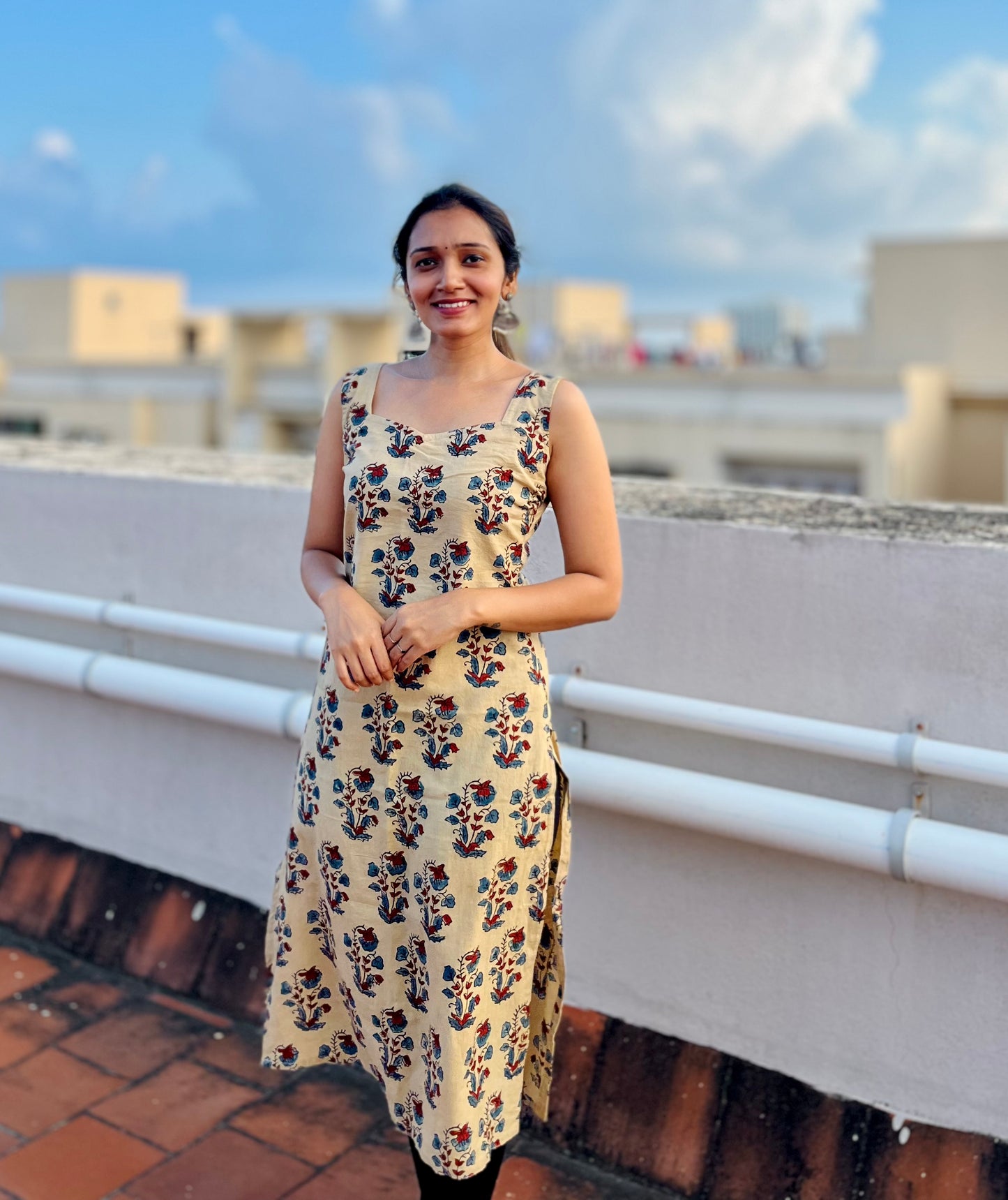 Akriti - Handblock Printed Ajrakh Kurta